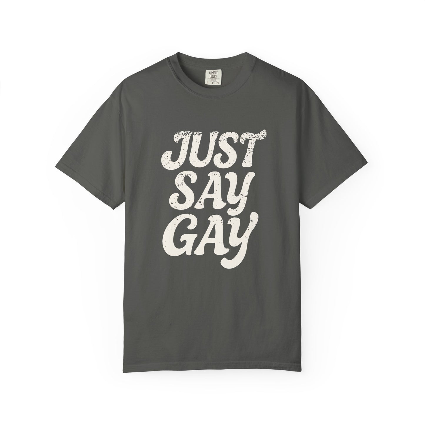 Just Say Gay Protest Shirt Social Justice LGBTQ T-Shirt Comfort Colors Anti-Fascism Resist Queer Gay Lesbian Bisexual Transgender Apparel