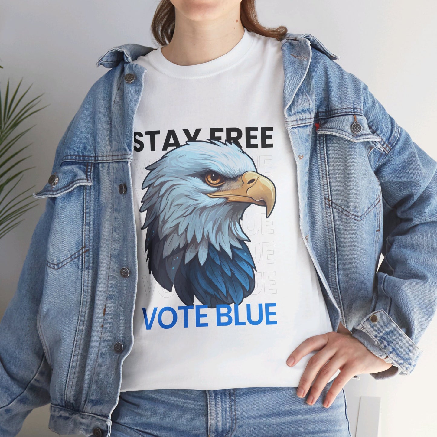 Stay Free Vote Blue Shirt- Freedom Tee-  Democrat Presidential Election T-Shirt