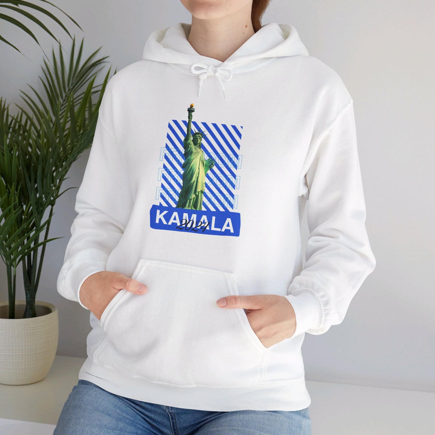 Freedom Kamala 2024 Hooded Sweatshirt - Statue of Liberty Freedom Hoodie - Pullover Hoodie