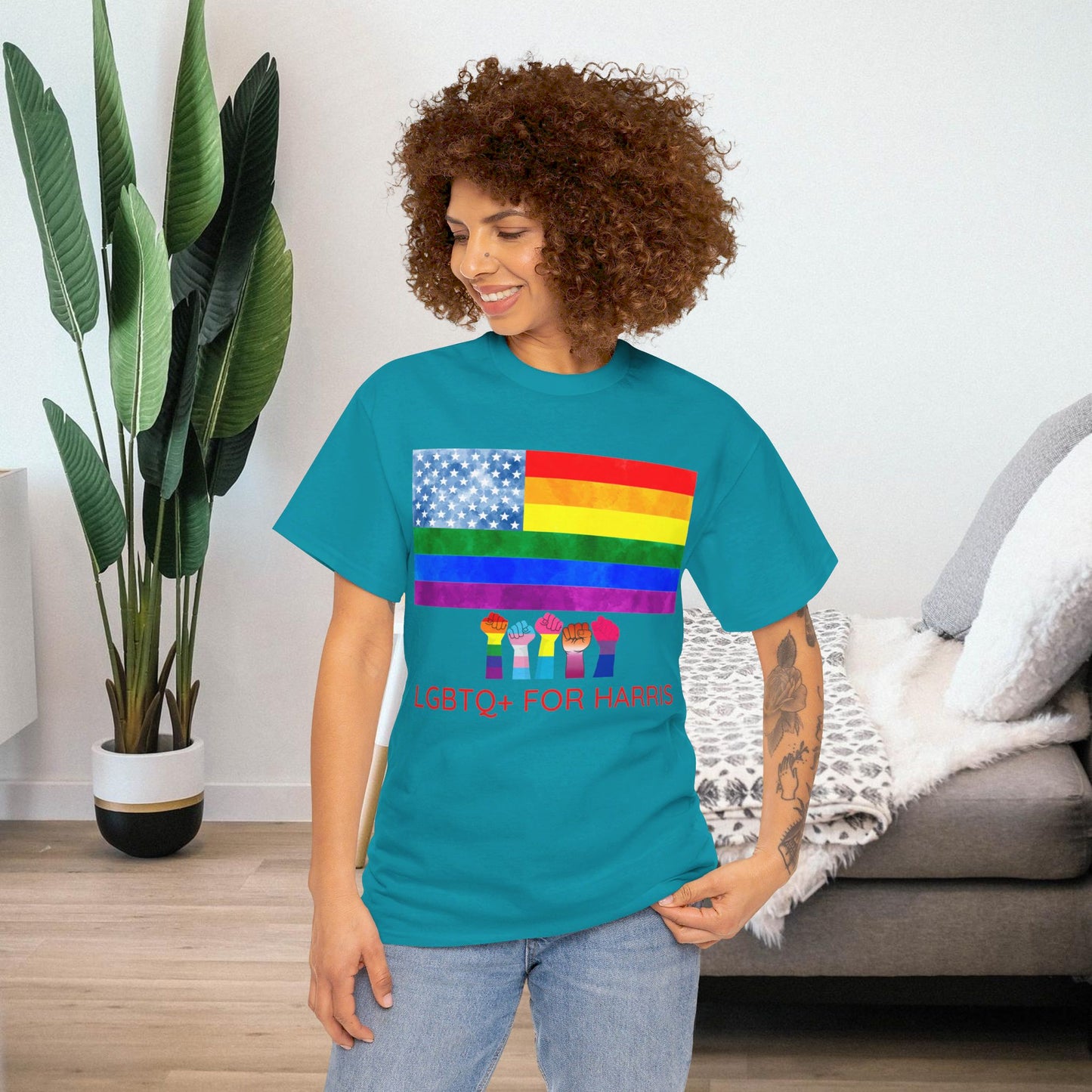 LGBTQ+ for Harris Shirt- Queer for Harris Tee-  Democrat Presidential Election T-Shirt