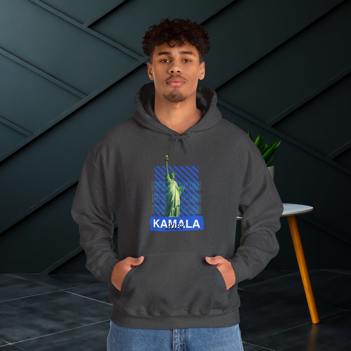 Freedom Kamala 2024 Hooded Sweatshirt - Statue of Liberty Freedom Hoodie - Pullover Hoodie