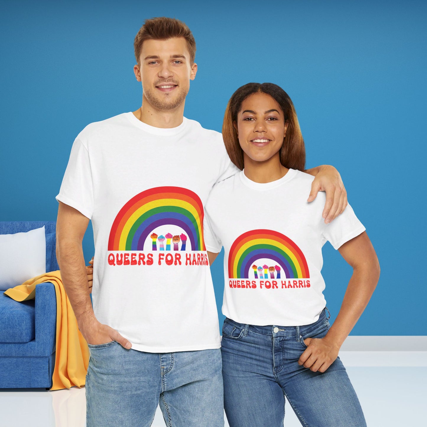 Queers For Harris Shirt- Support LGBTQ Tee-  Democrat Presidential Election T-Shirt