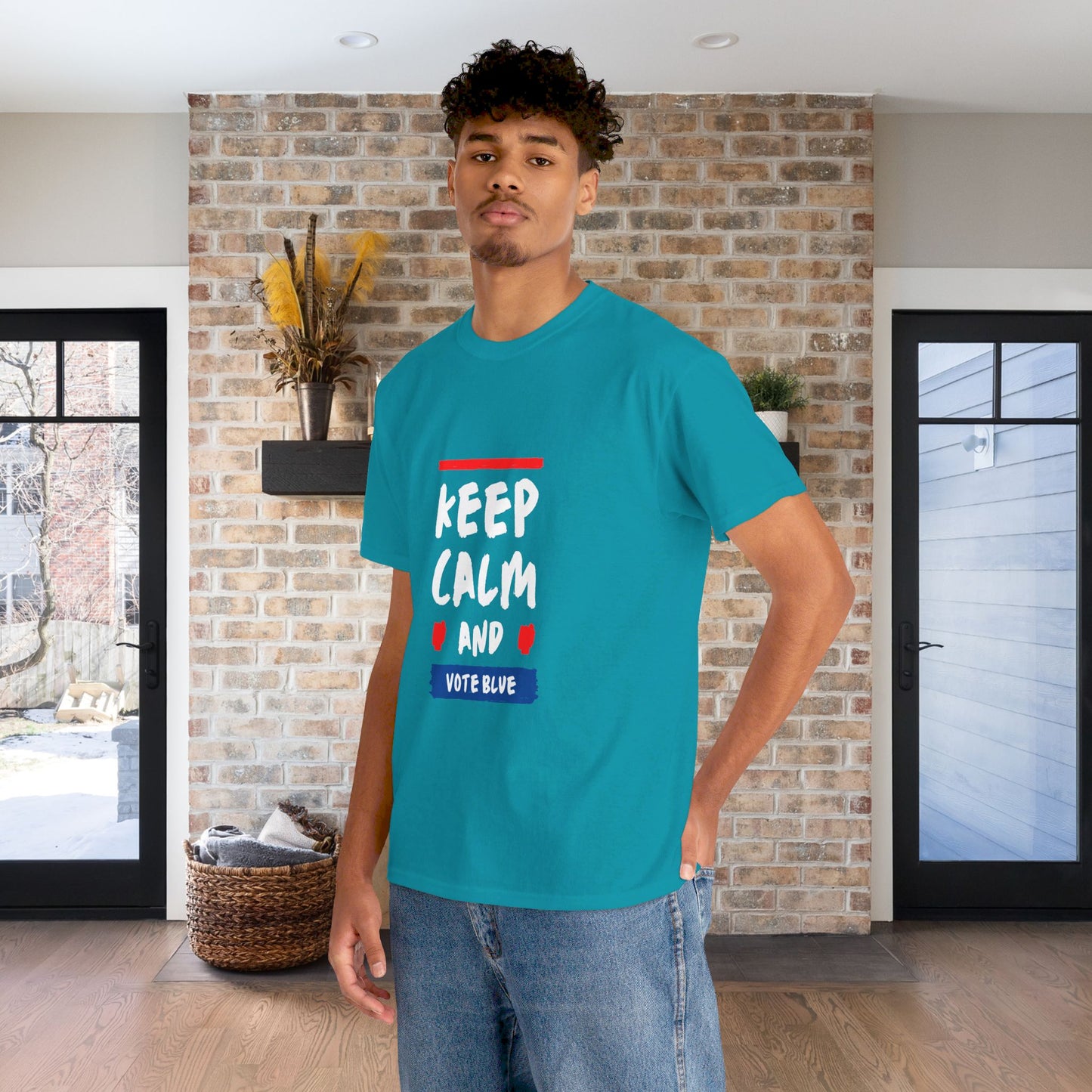 Keep Calm and Vote Blue Shirt- Save Democracy Tee- Democrat Presidential Election T-Shirt