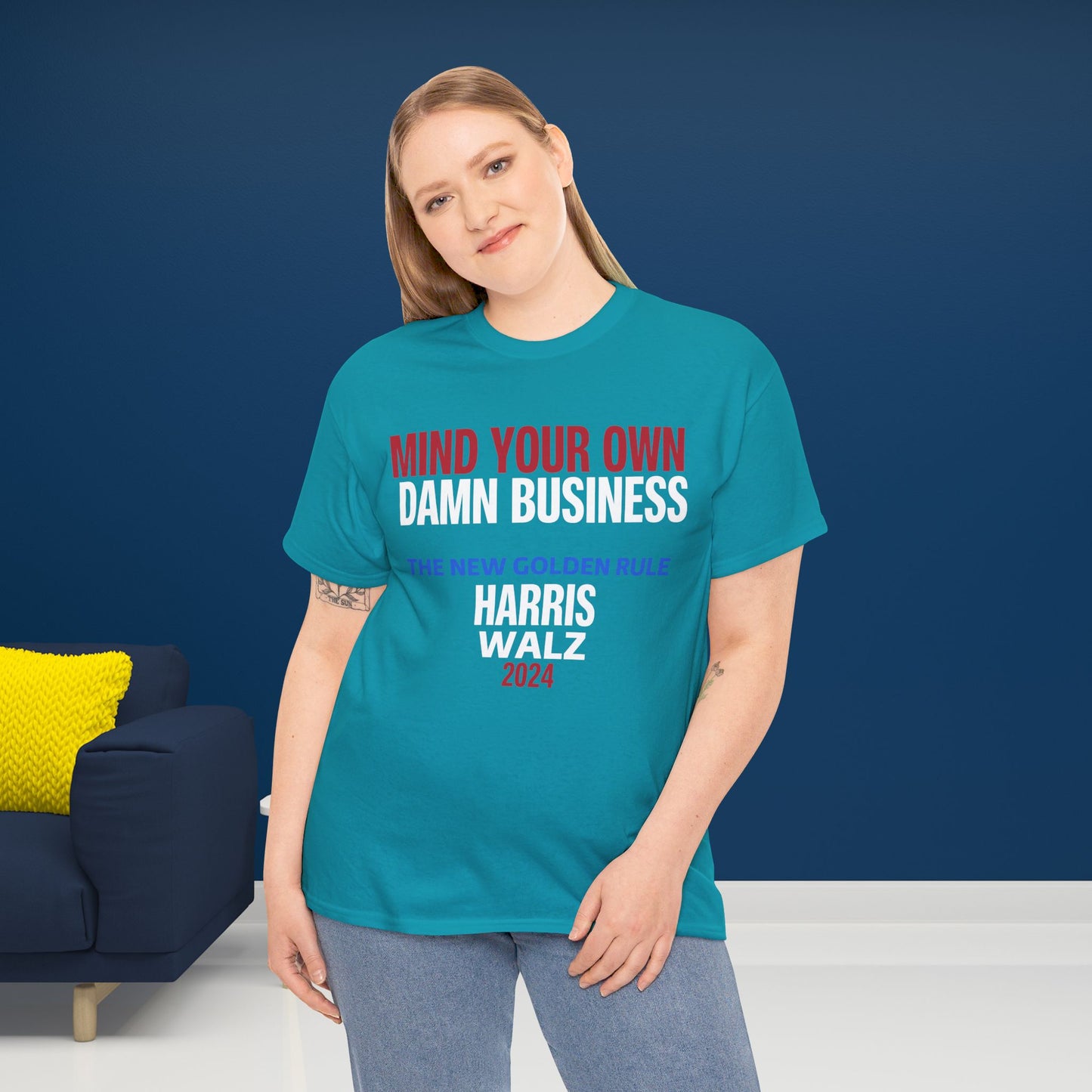 Mind Your Own Damn Business Shirt- Harris Walsh Tee-  Democrat Presidential Election T-Shirt