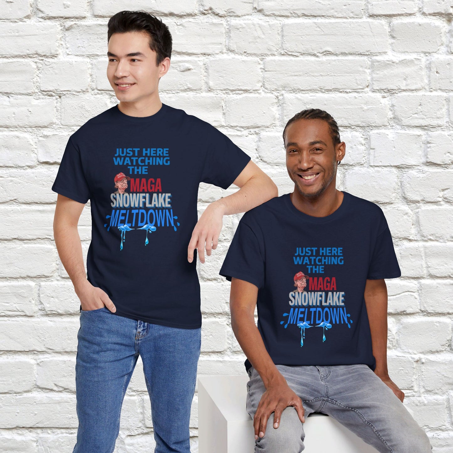 Just Here Watching the MAGA Snowflake Meltdown Shirt- Harris Walz Tee-  Democrat Presidential Election T-Shirt