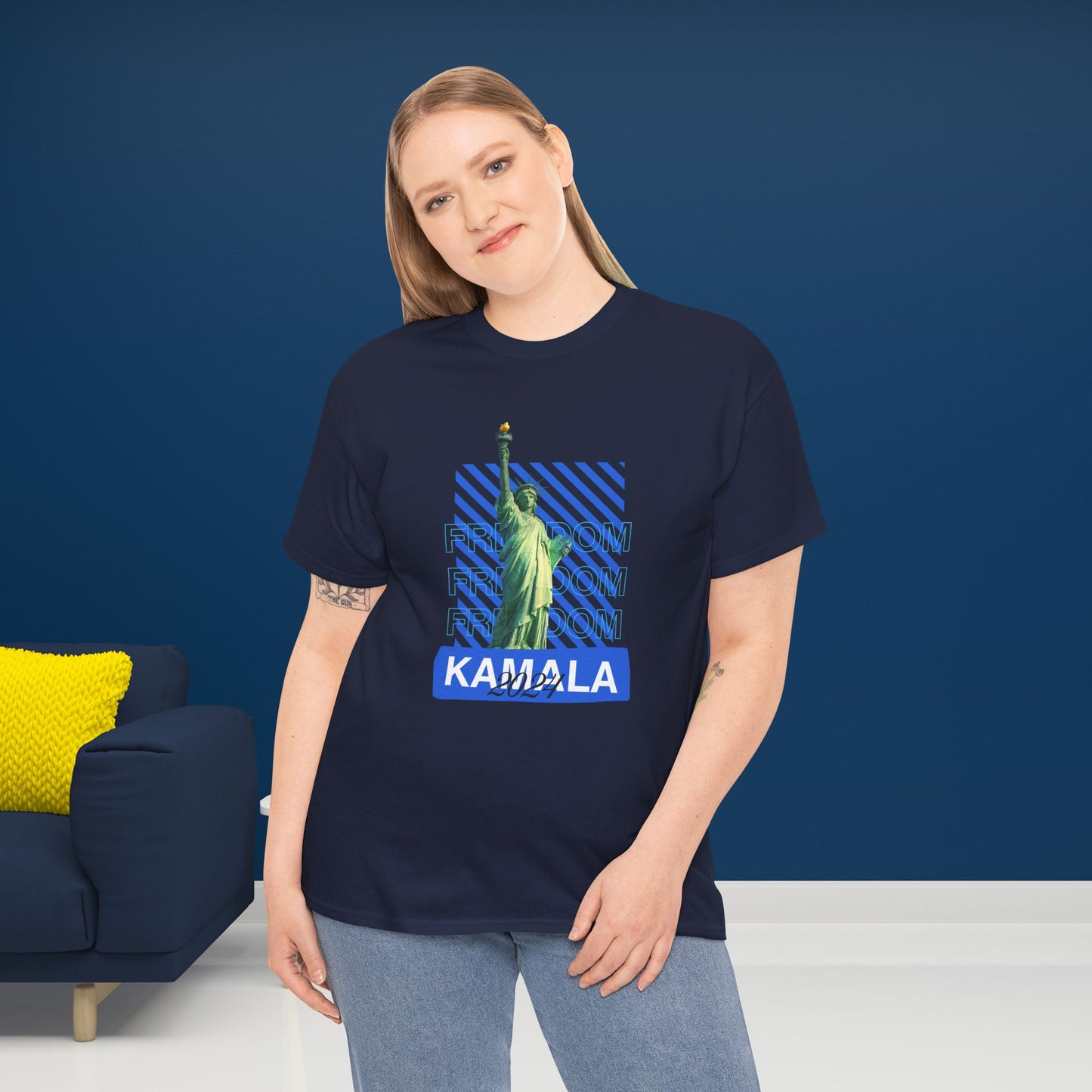 Statue of Liberty Kamala 2024 Freedom Shirt- Vote Blue T-Shirt- Democrat Presidential Election T-Shirt- Save Democracy Shirt