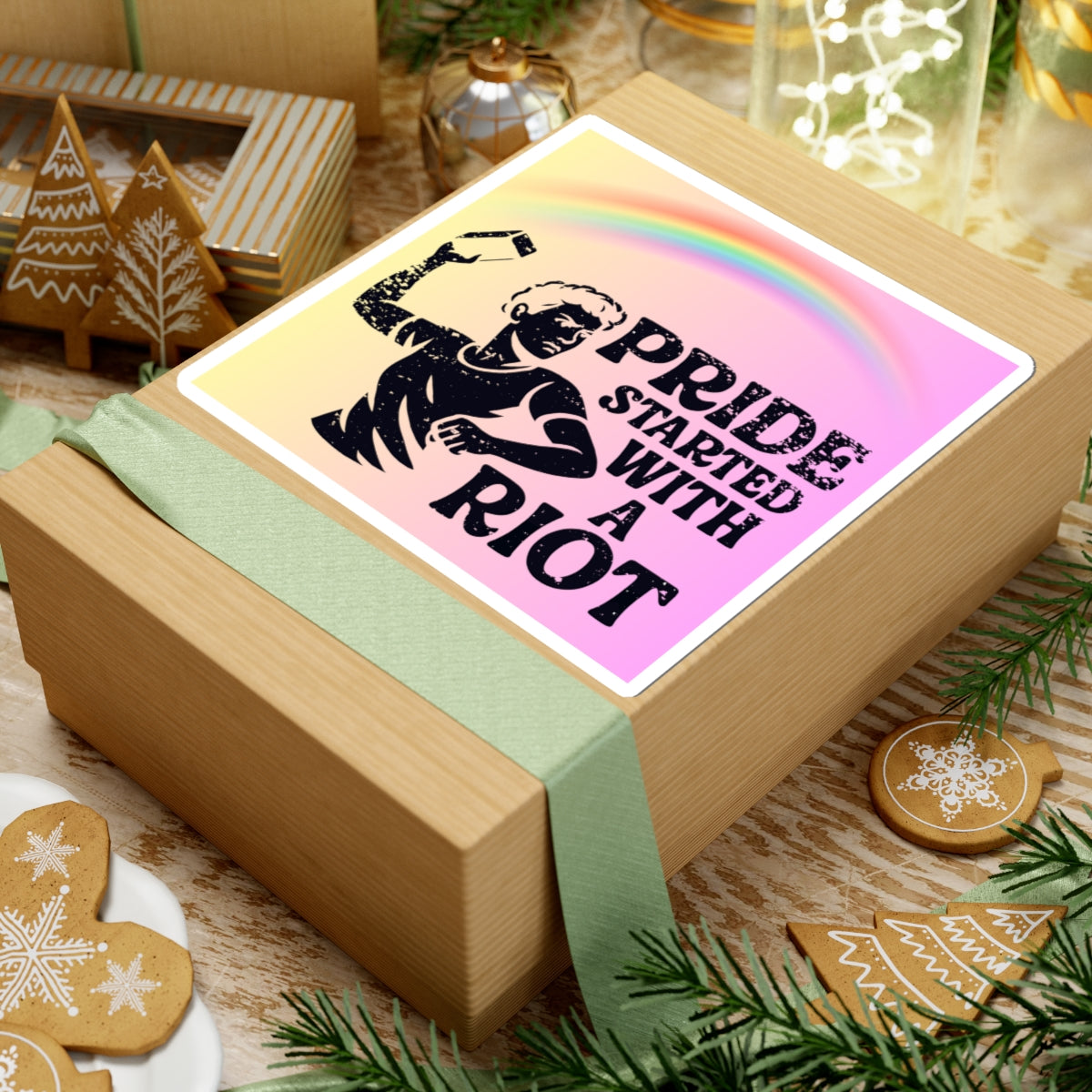 Stonewall Protest LGBT Water Bottle Sticker Laptop LGBTQ Decal Queer Lesbian Bisexual Transgender Gay Pride Merch LGBTQIA Political Adhesive