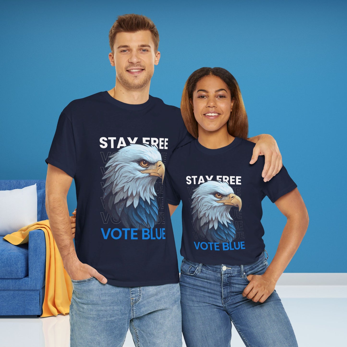 Stay Free Vote Blue Shirt- Freedom Tee-  Democrat Presidential Election T-Shirt