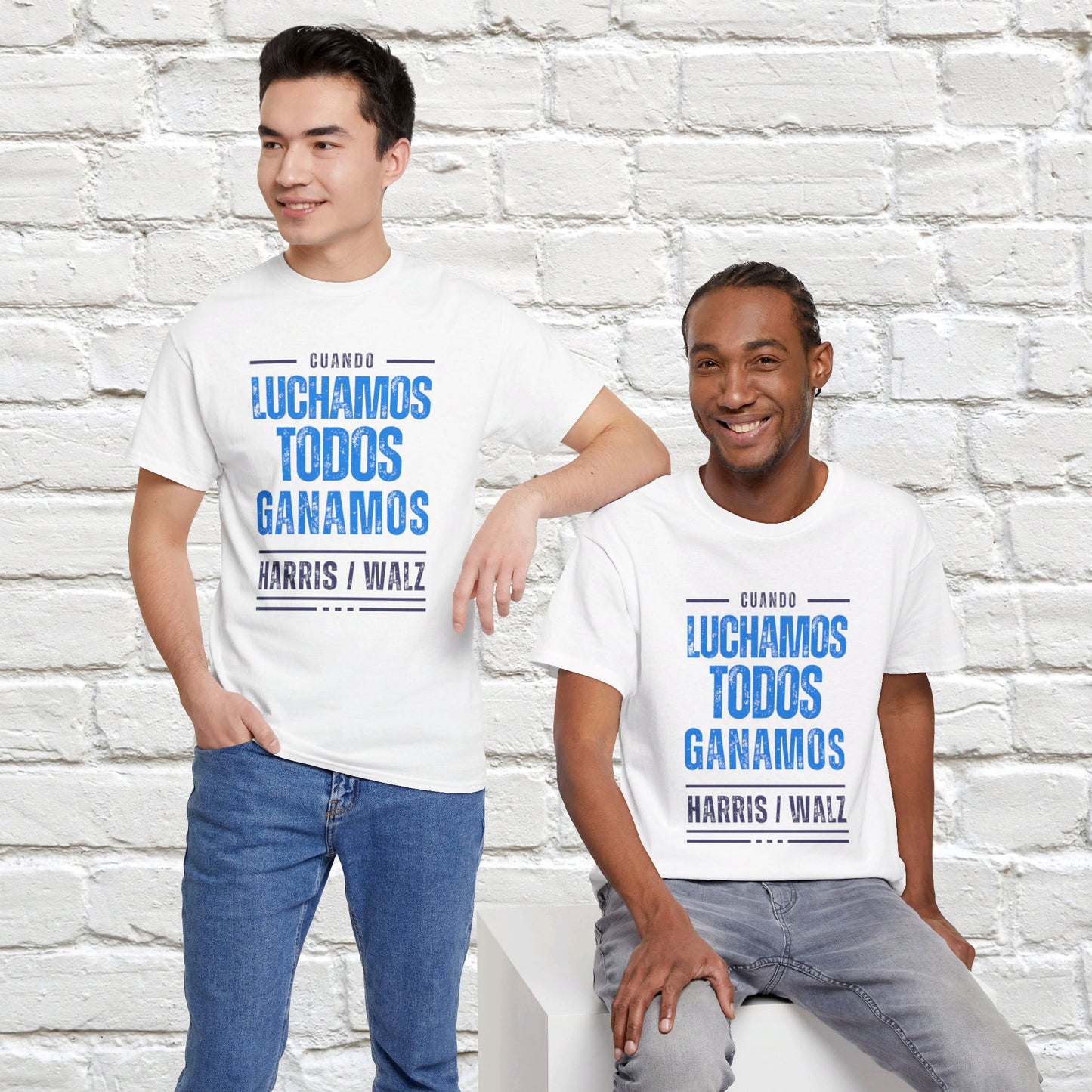 Cuando Luchamos Todos Ganamos Shirt- When We Fight We Win Tee in Spanish-  Latinx for Harris Democrat Presidential Election T-Shirt