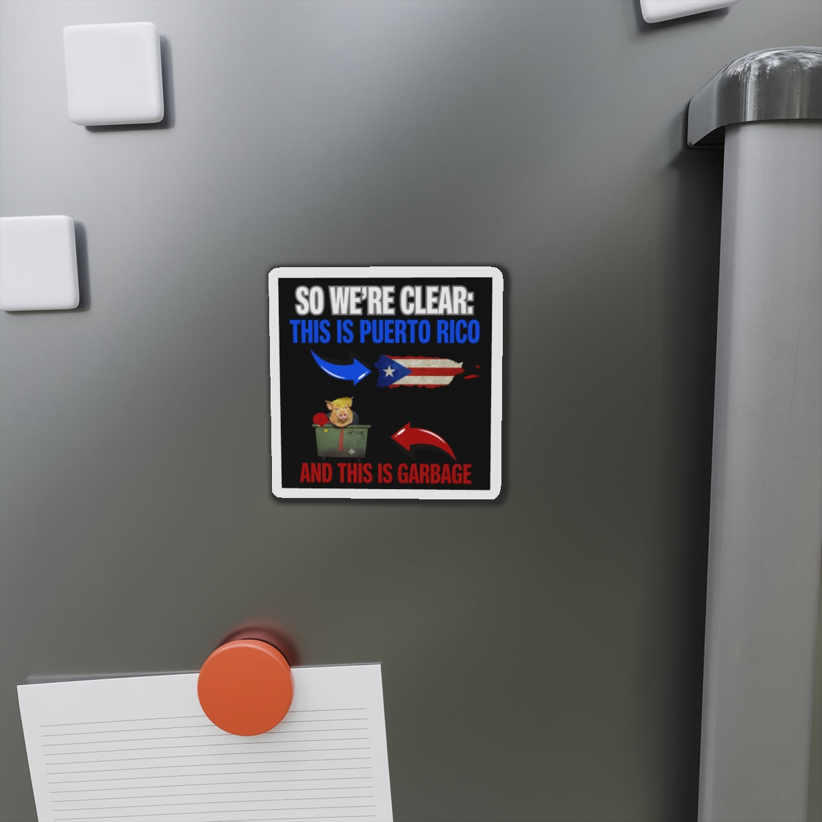 Political Magnet Anti-Trump Merch Puerto Rico Is Not Garbage Car Magnet Political FDT Resist Protest Gear Anti-Fascism Puerto Rican Sign