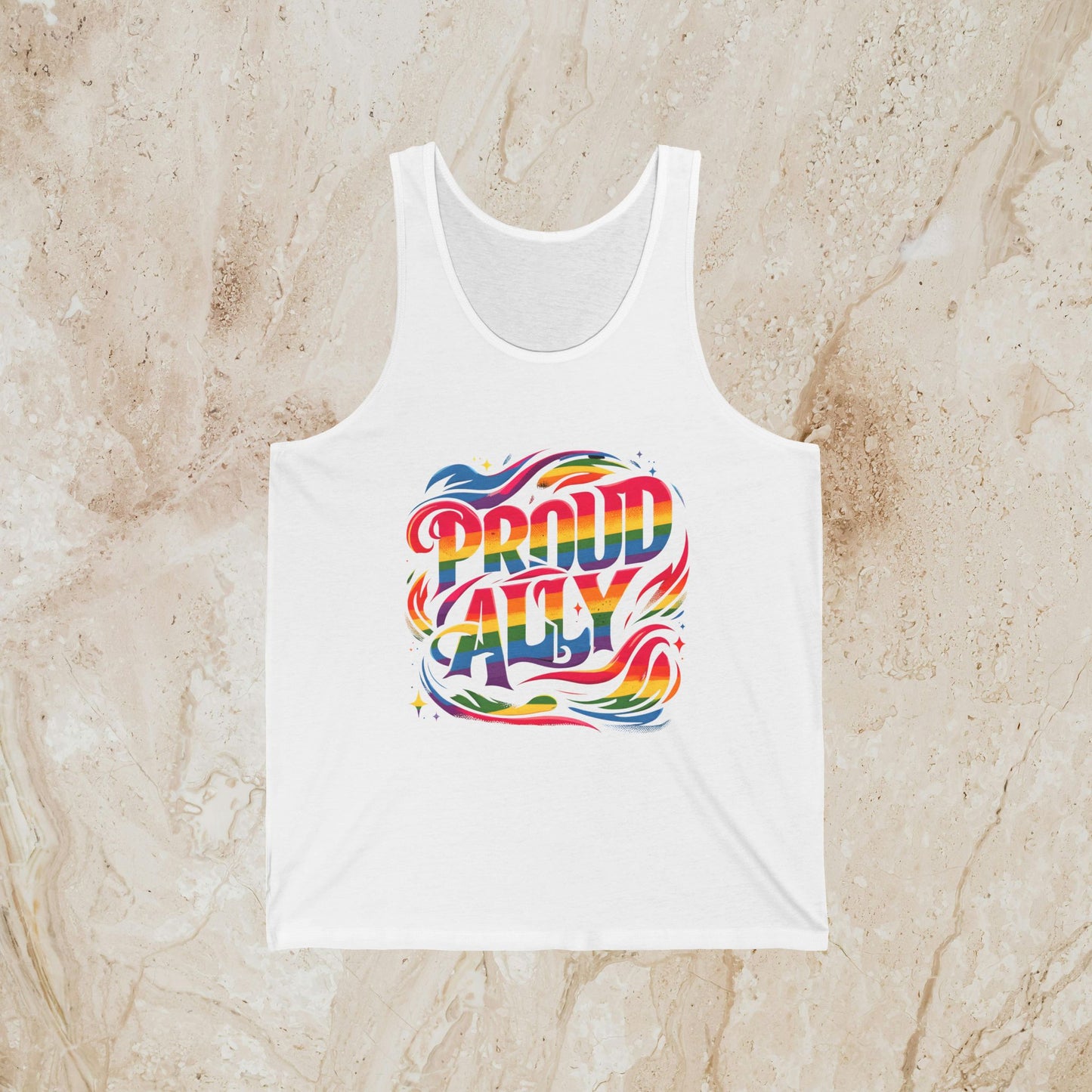 Proud Straight Ally Gay Pride Tank Top Proud Straight Supporter Bella + Canvas Cotton LGBTQIA Unisex Tanks LGBTQ Pride Shirt