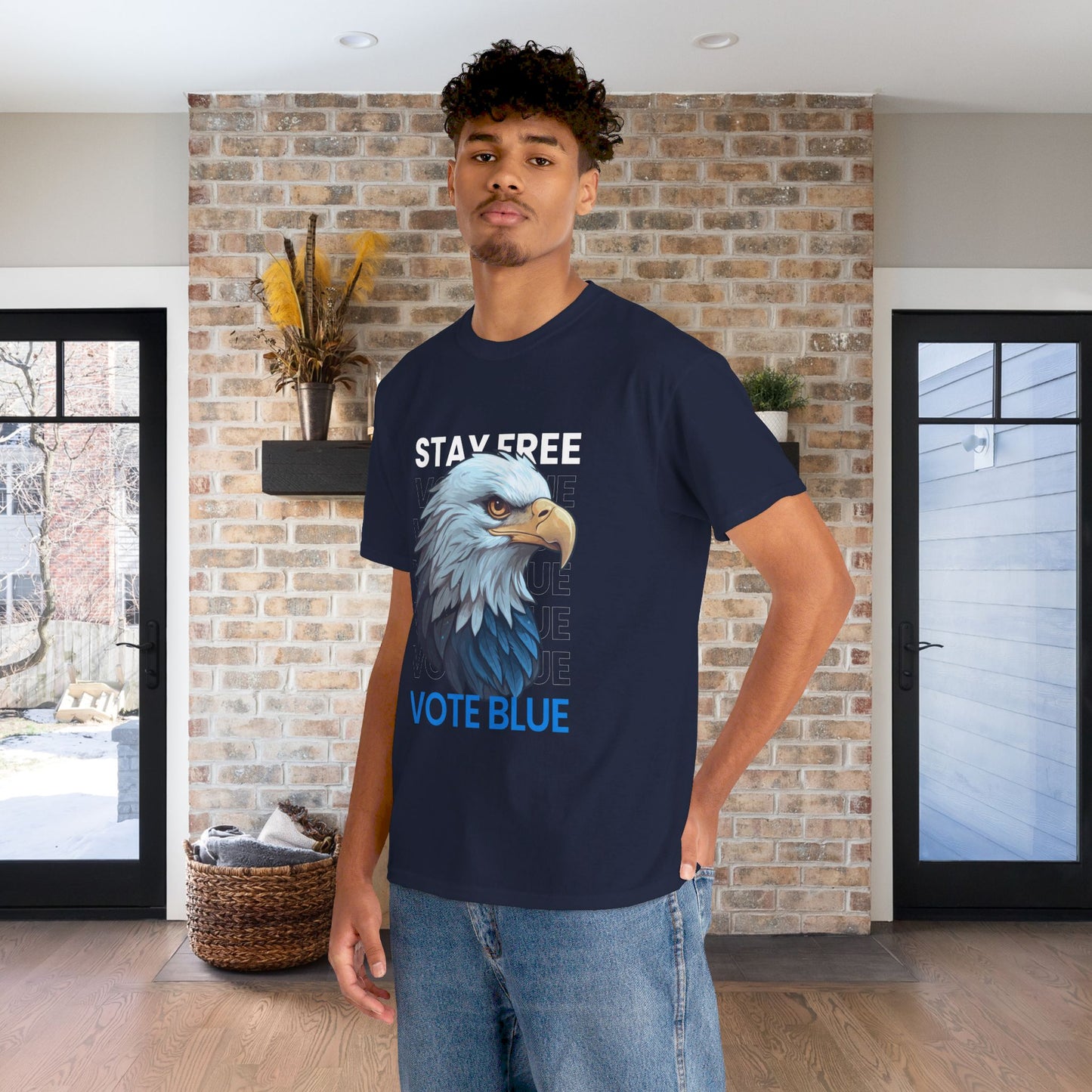 Stay Free Vote Blue Shirt- Freedom Tee-  Democrat Presidential Election T-Shirt