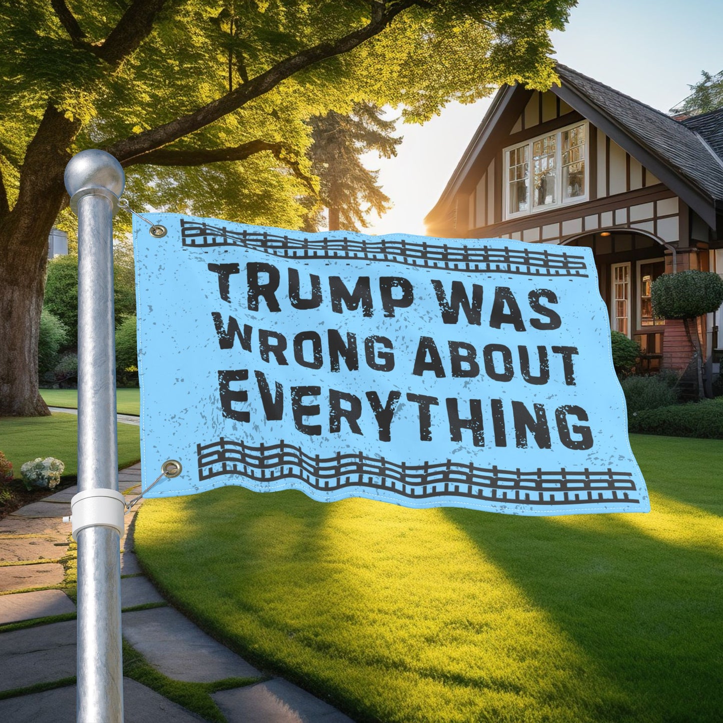 FDT Protest Flag Double Sided Anti Trump Was Wrong About Everything Resistance Political Yard Sign Anti-Fascism Activism Gear Outdoor Banner
