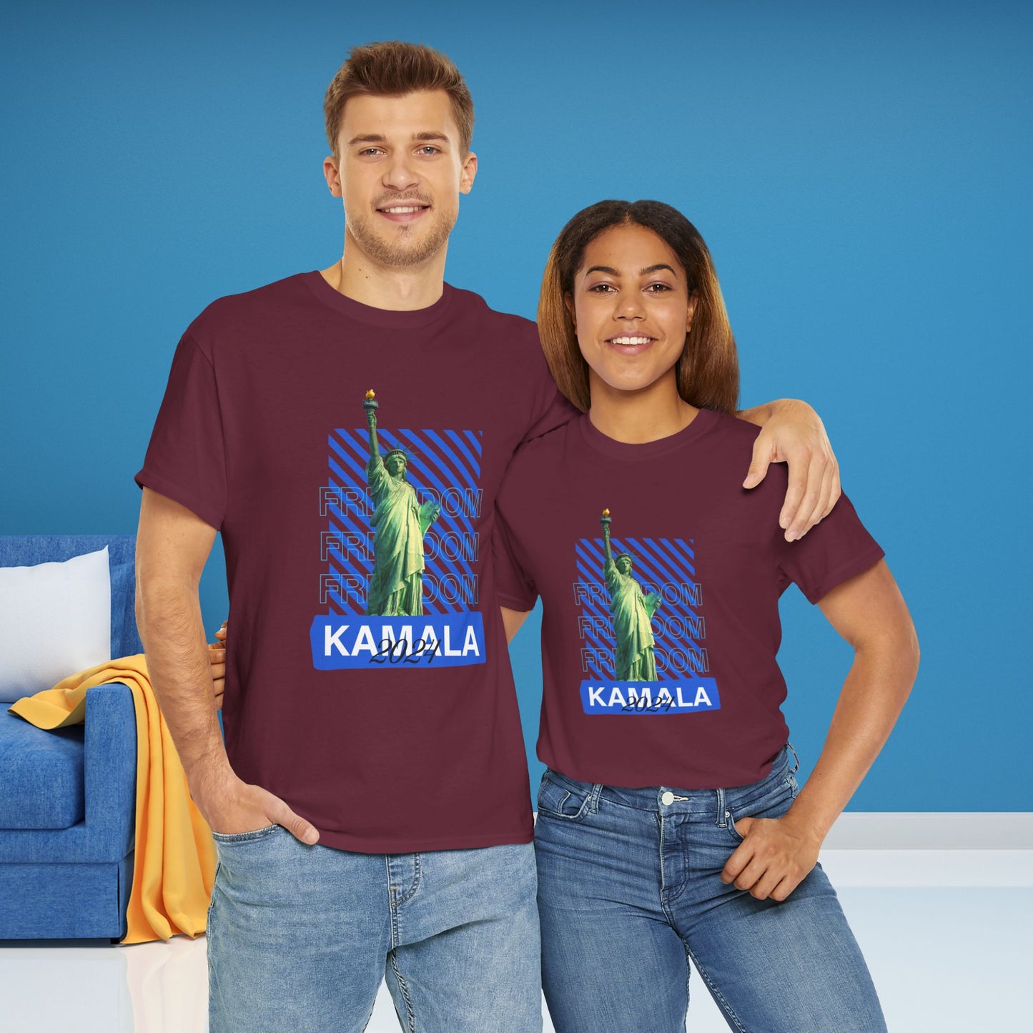 Statue of Liberty Kamala 2024 Freedom Shirt- Vote Blue T-Shirt- Democrat Presidential Election T-Shirt- Save Democracy Shirt