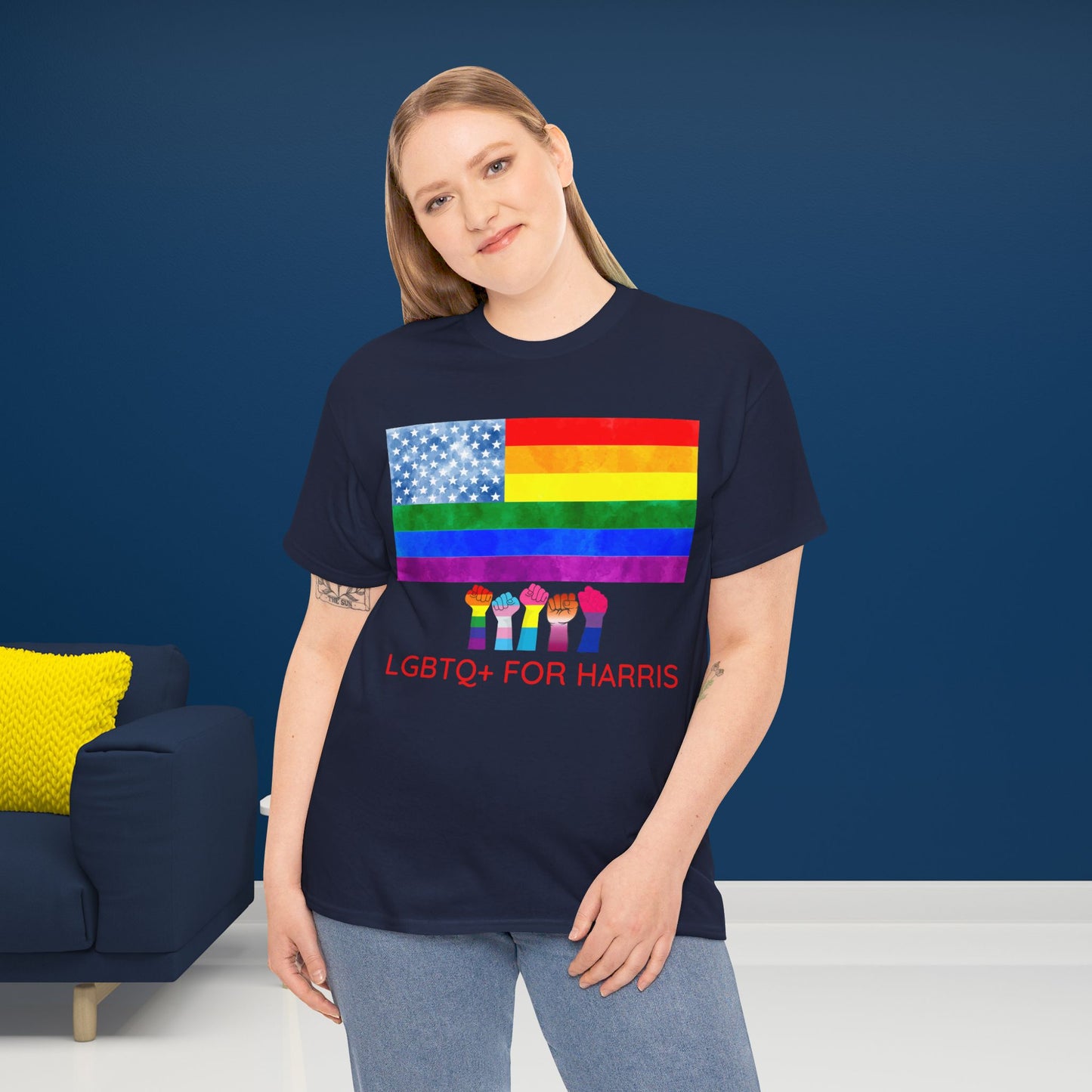 LGBTQ+ for Harris Shirt- Queer for Harris Tee-  Democrat Presidential Election T-Shirt