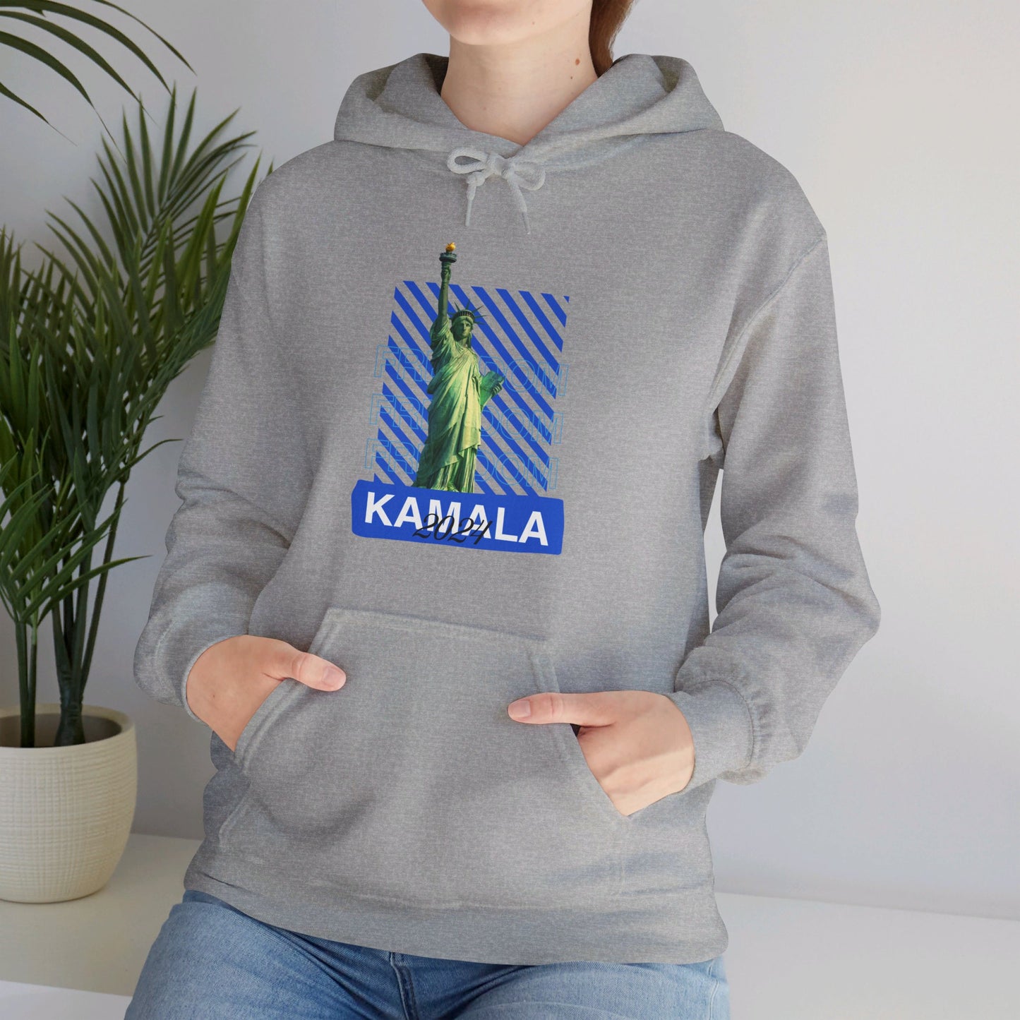 Freedom Kamala 2024 Hooded Sweatshirt - Statue of Liberty Freedom Hoodie - Pullover Hoodie