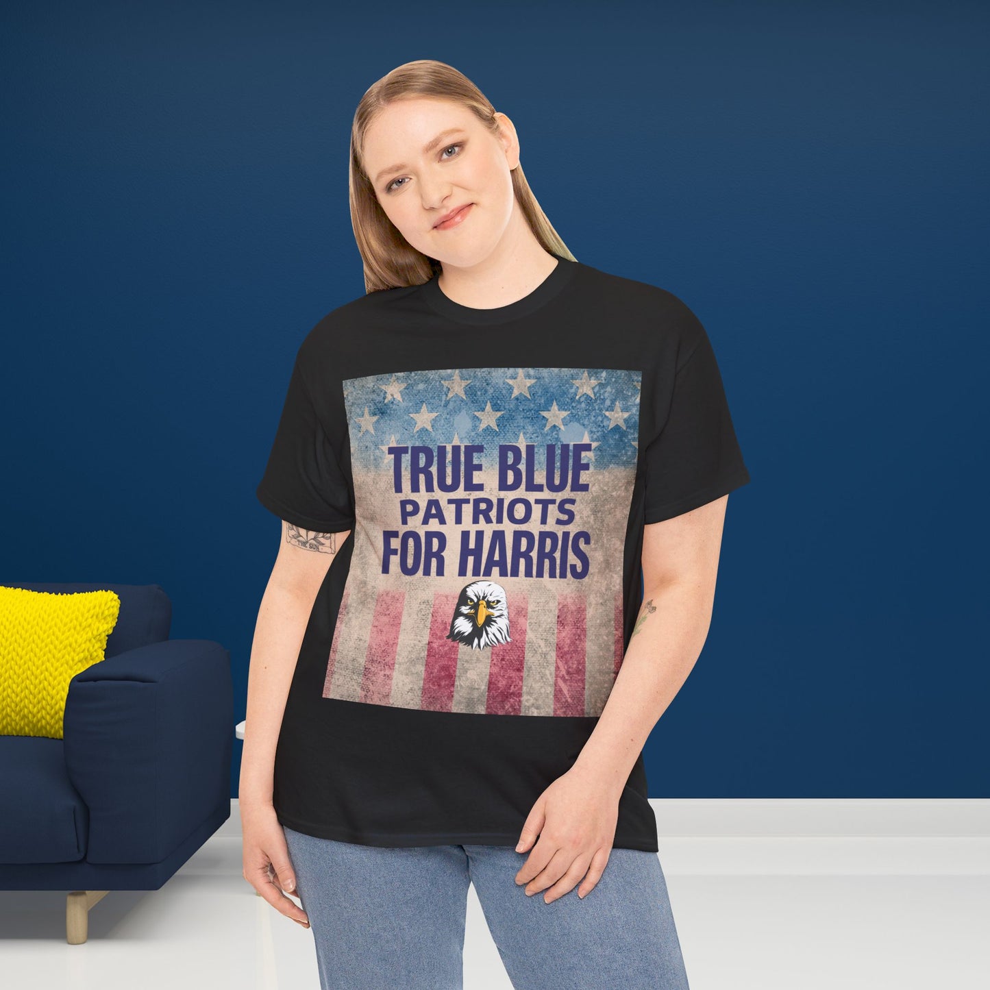 True Blue Patriots for Harris Shirt- Save Democracy Tee- Democrat Presidential Election T-Shirt