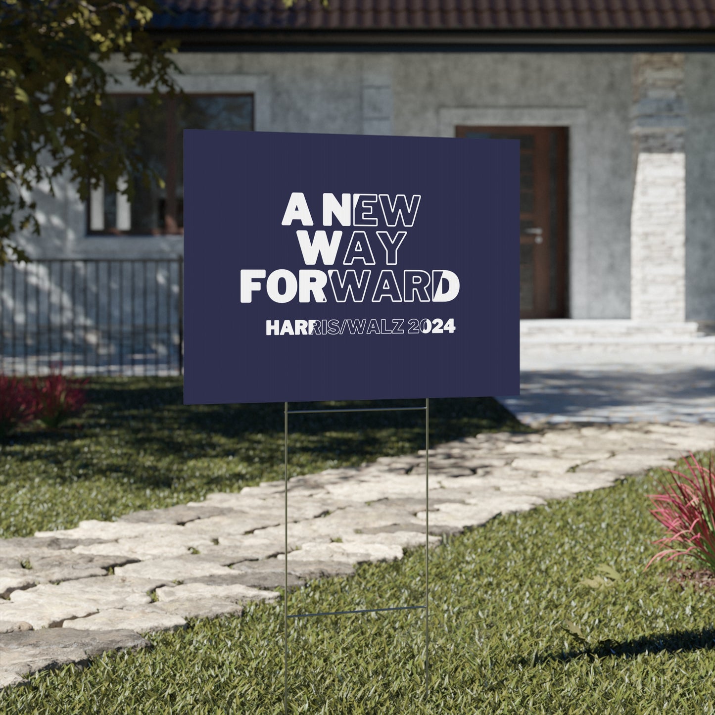 A New Way Forward Yard Sign - Harris/Walz 2024 Sign - Patriotic Election Political Decor