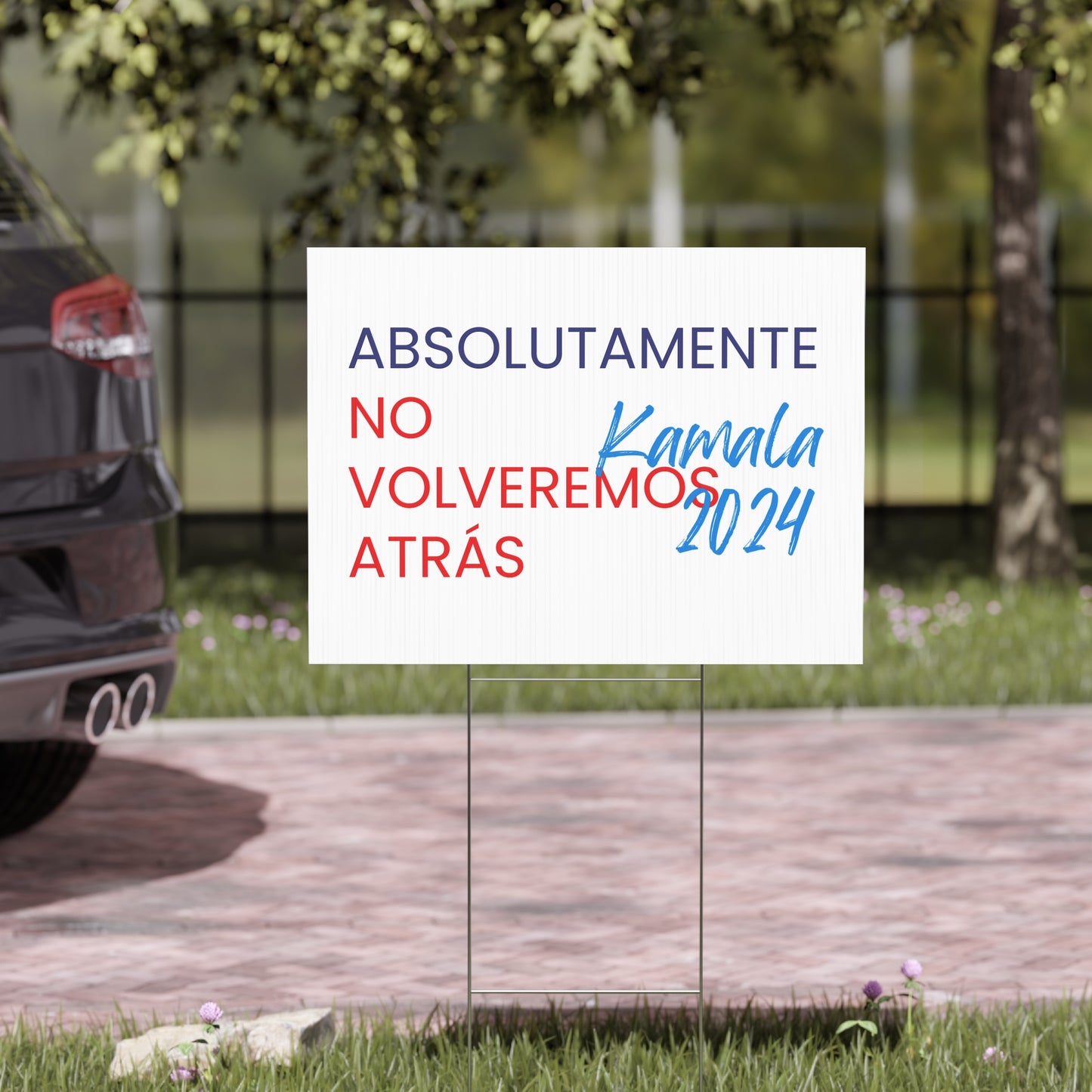 Absolutamente No Volveremos Atrás Yard Sign - Harris/Walz 2024 Sign in Spanish - Patriotic Election Political Decor