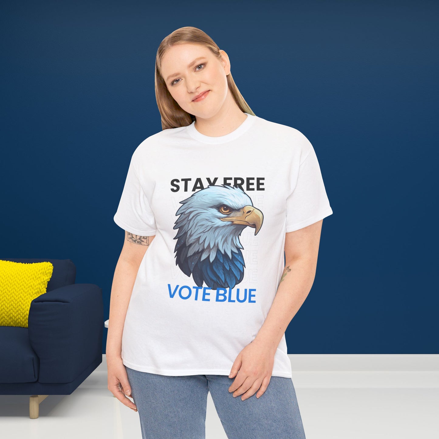 Stay Free Vote Blue Shirt- Freedom Tee-  Democrat Presidential Election T-Shirt