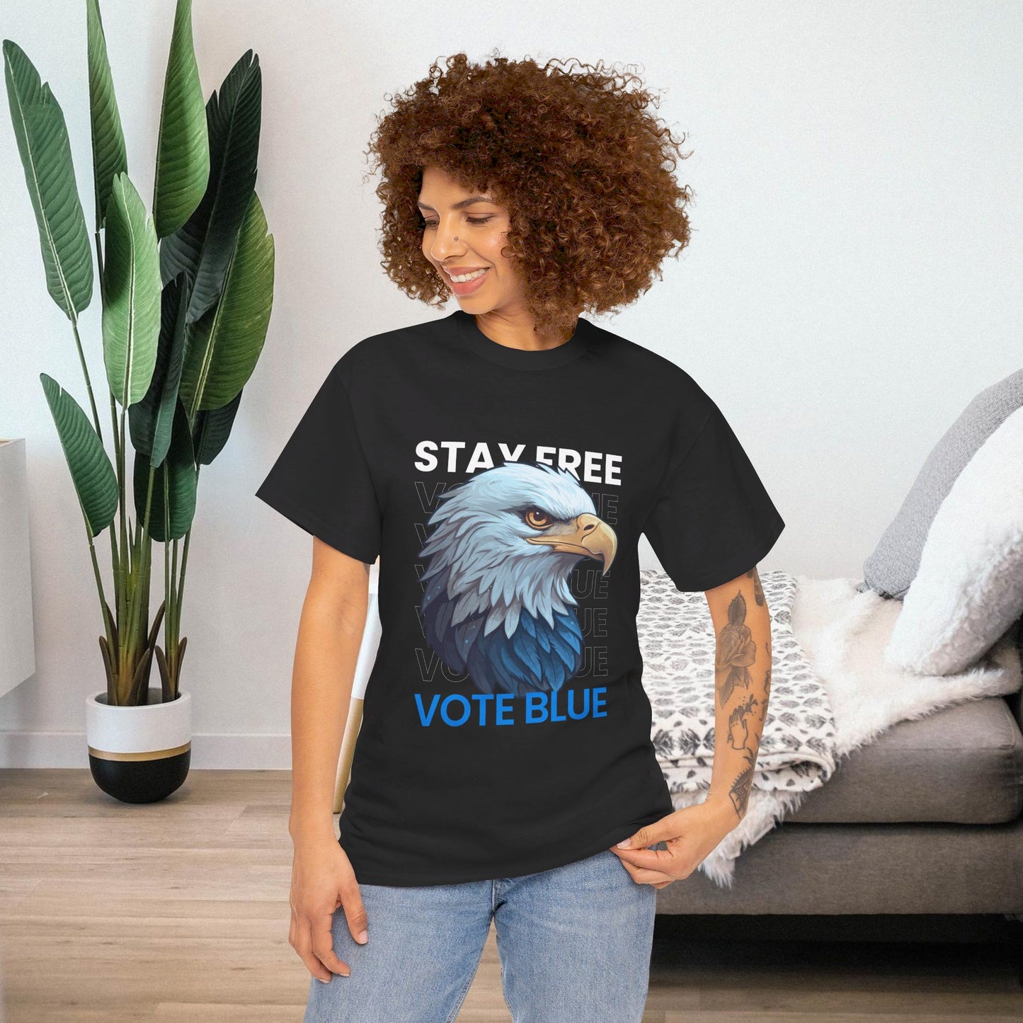 Stay Free Vote Blue Shirt- Freedom Tee-  Democrat Presidential Election T-Shirt