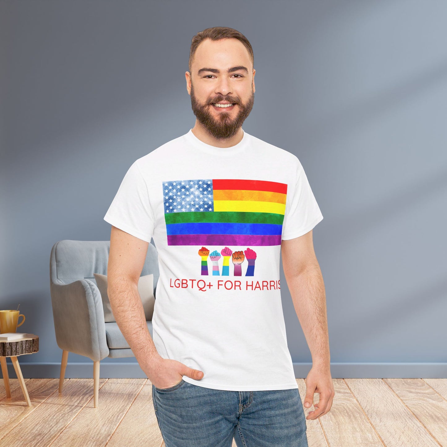 LGBTQ+ for Harris Shirt- Queer for Harris Tee-  Democrat Presidential Election T-Shirt