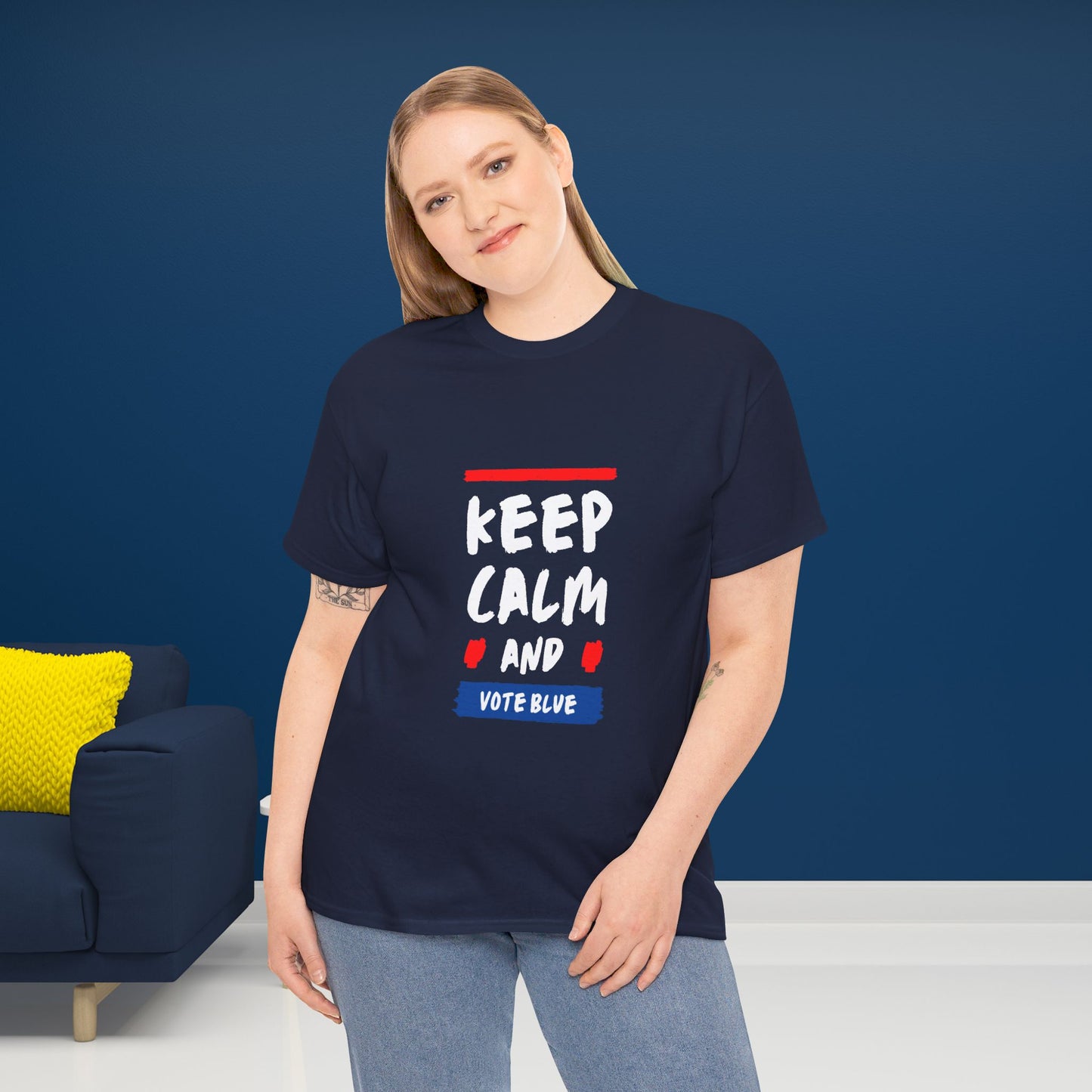 Keep Calm and Vote Blue Shirt- Save Democracy Tee- Democrat Presidential Election T-Shirt