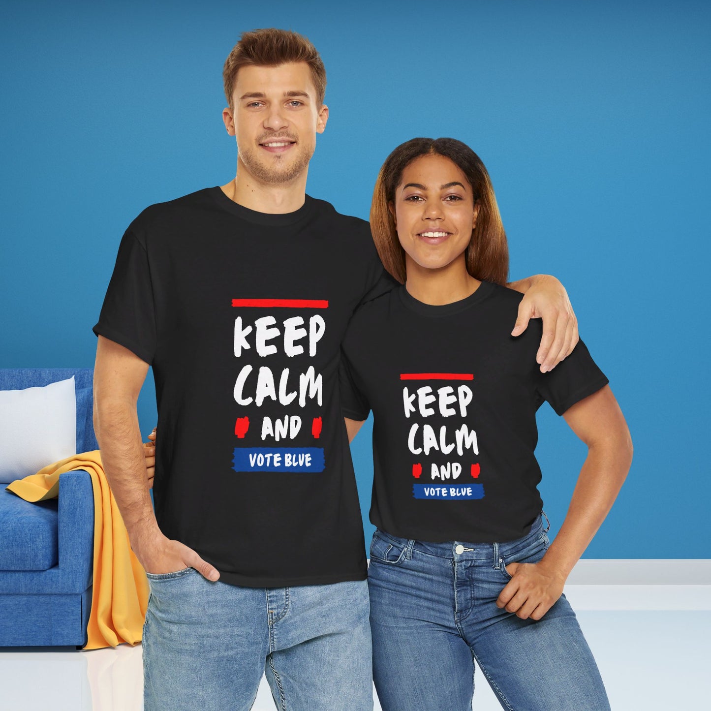 Keep Calm and Vote Blue Shirt- Save Democracy Tee- Democrat Presidential Election T-Shirt