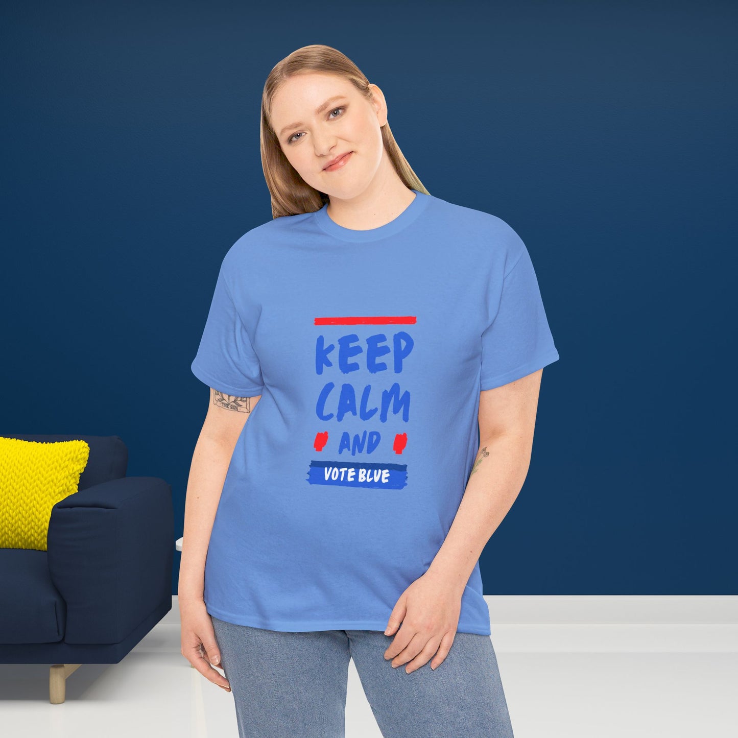 Keep Calm and Vote Blue Shirt- Save Democracy Tee- Democrat Presidential Election T-Shirt