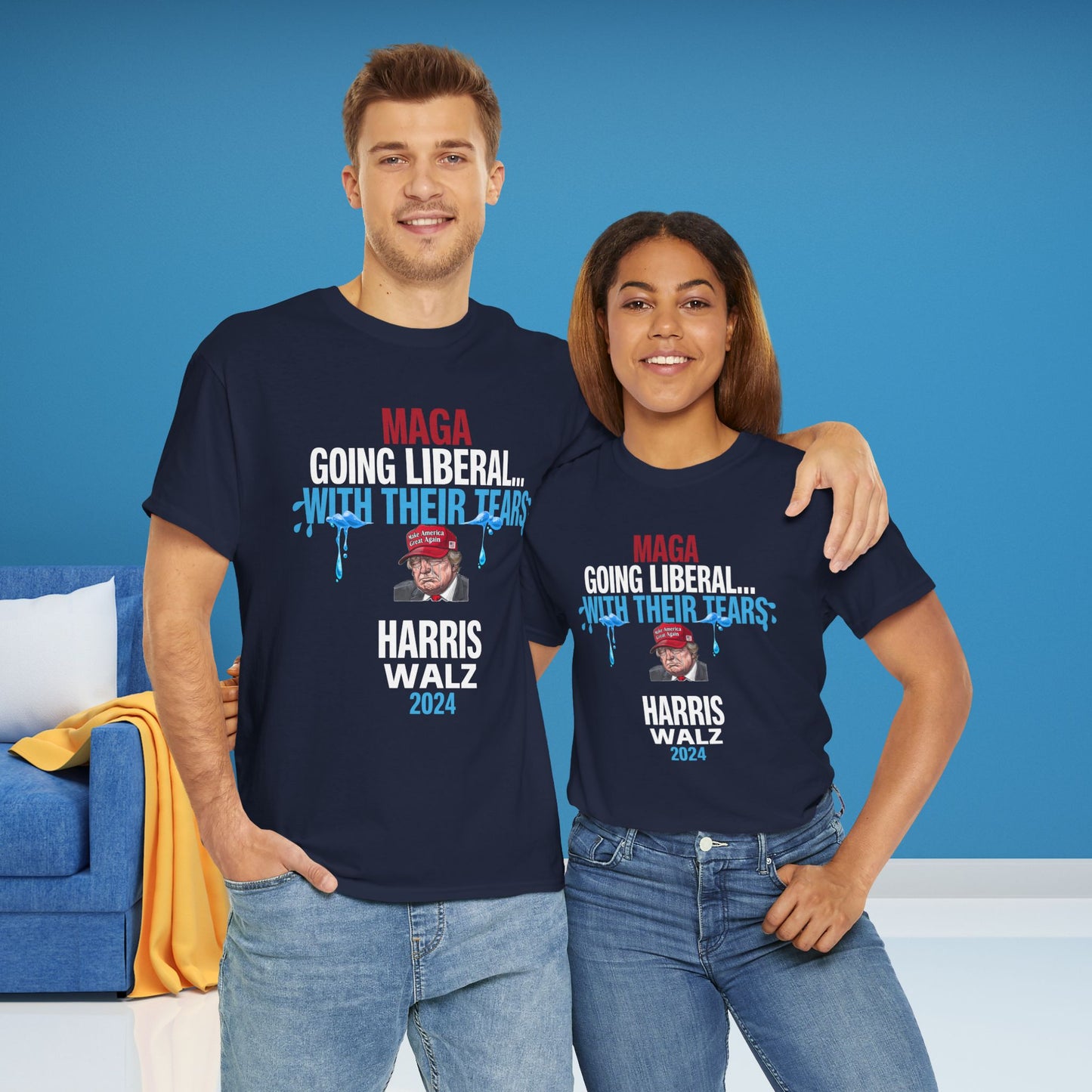 MAGA Going Liberal With Their Tears Shirt- Harris Walz Tee-  Democrat Presidential Election T-Shirt