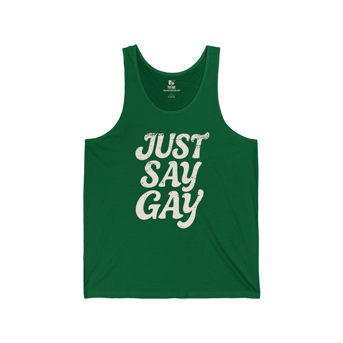 Just Say Gay Protest Tank Top Social Justice Shirt LGBTQ Tank Anti-Fascism Gear Resist Top Queer Gay Lesbian Bisexual Transgender Apparel