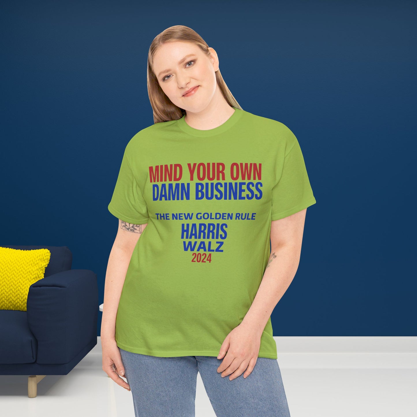 Mind Your Own Damn Business Shirt- Harris Walsh Tee-  Democrat Presidential Election T-Shirt