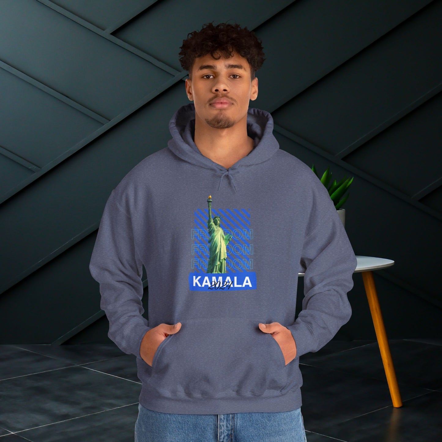 Freedom Kamala 2024 Hooded Sweatshirt - Statue of Liberty Freedom Hoodie - Pullover Hoodie