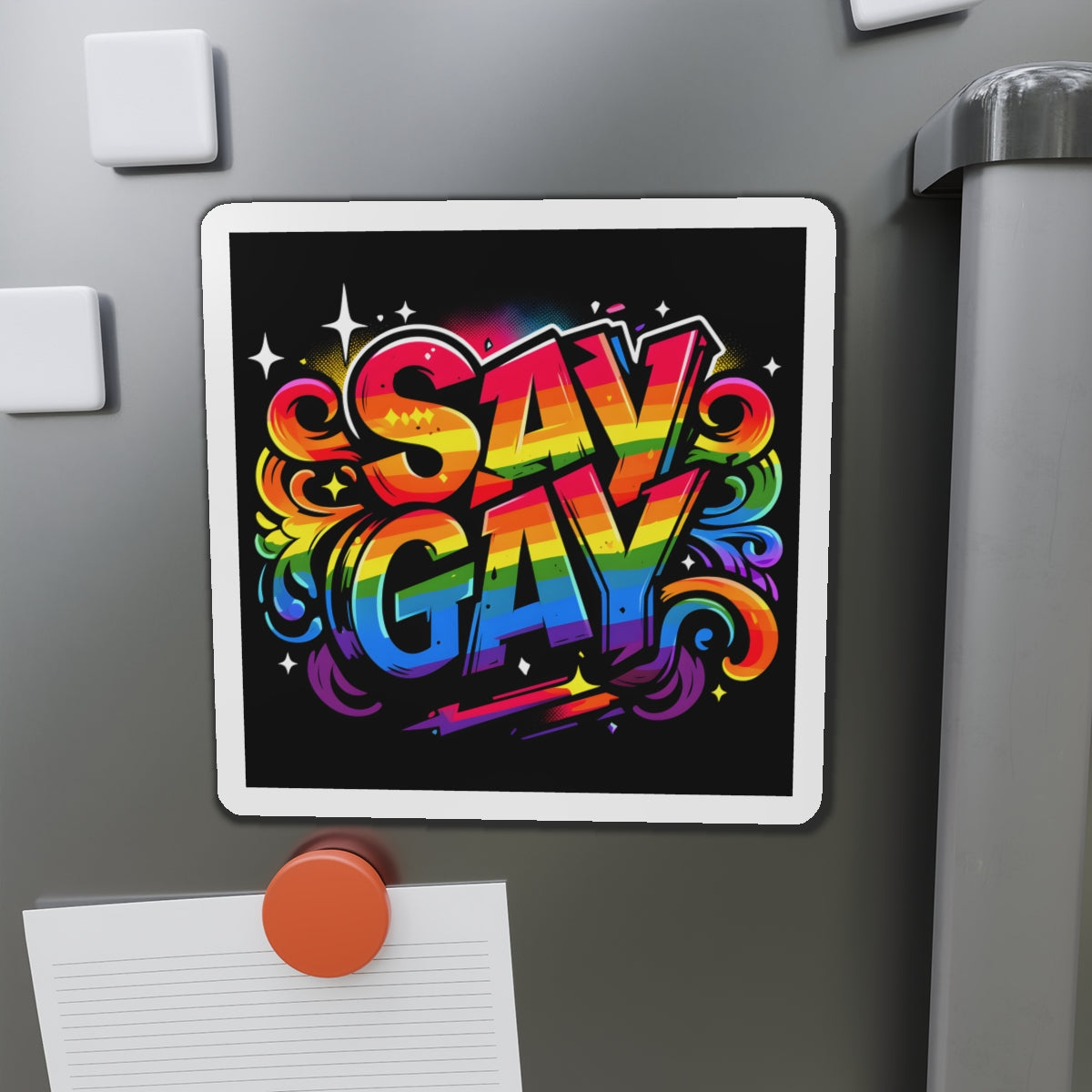 Just Say Gay LGBT Car Magnet for Fridge LGBTQ Magnetic Sign Queer Lesbian Bisexual Transgender Gay Pride Merch LGBTQIA Political Decal