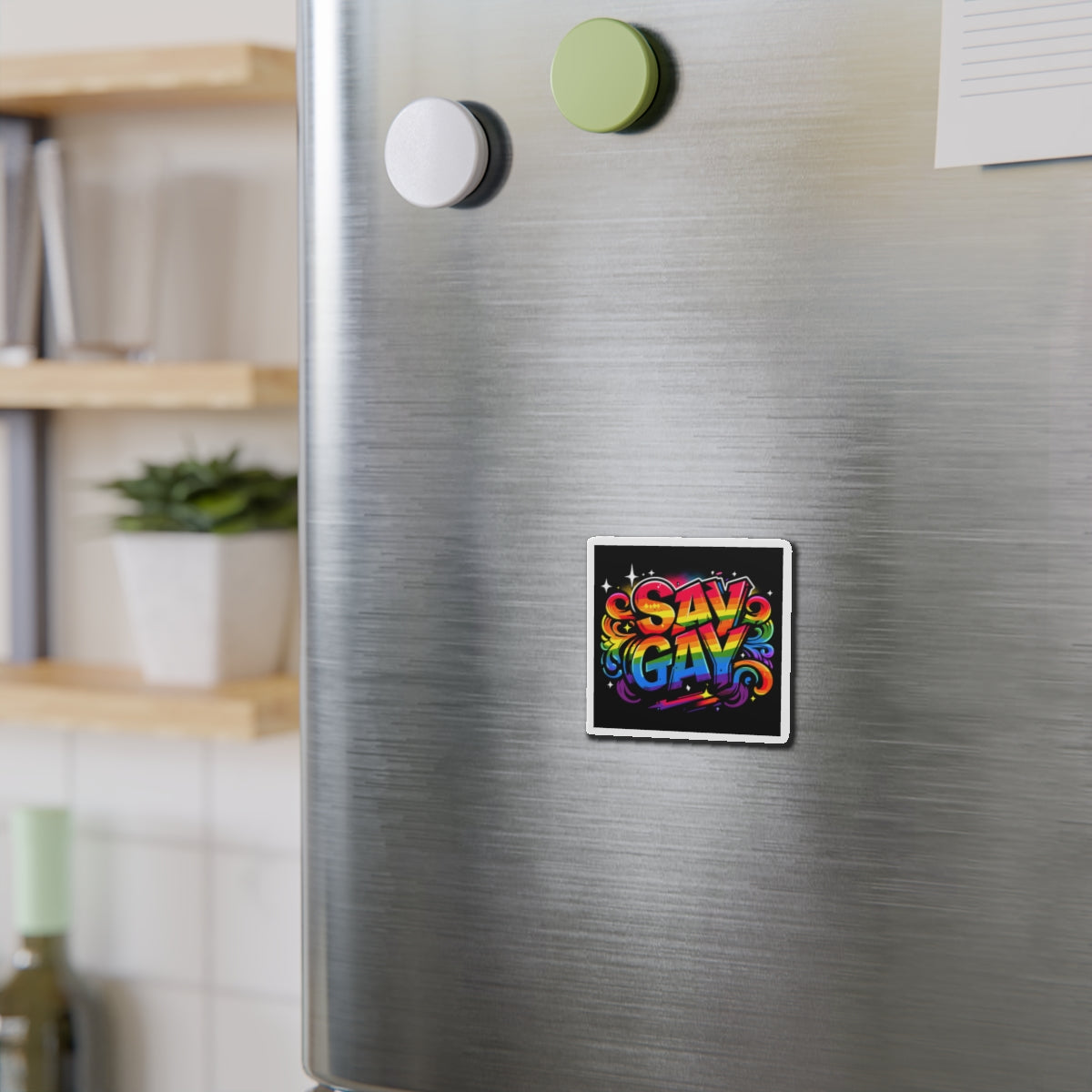 Just Say Gay LGBT Car Magnet for Fridge LGBTQ Magnetic Sign Queer Lesbian Bisexual Transgender Gay Pride Merch LGBTQIA Political Decal