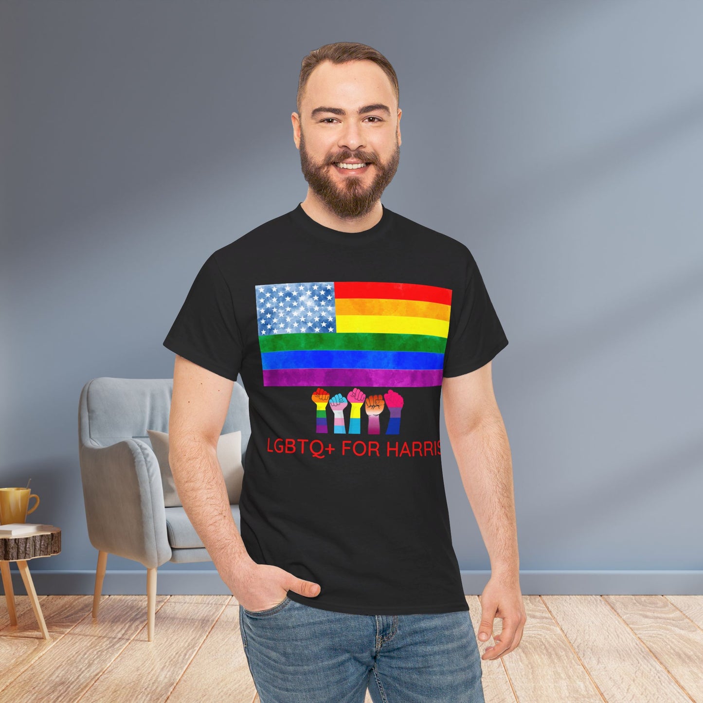 LGBTQ+ for Harris Shirt- Queer for Harris Tee-  Democrat Presidential Election T-Shirt