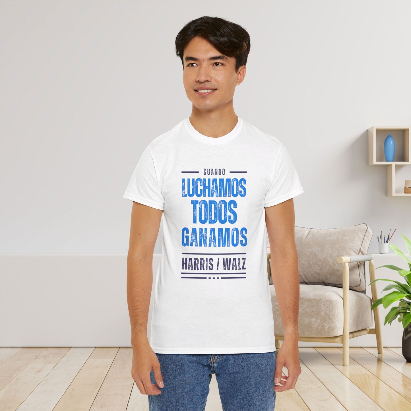 Cuando Luchamos Todos Ganamos Shirt- When We Fight We Win Tee in Spanish-  Latinx for Harris Democrat Presidential Election T-Shirt