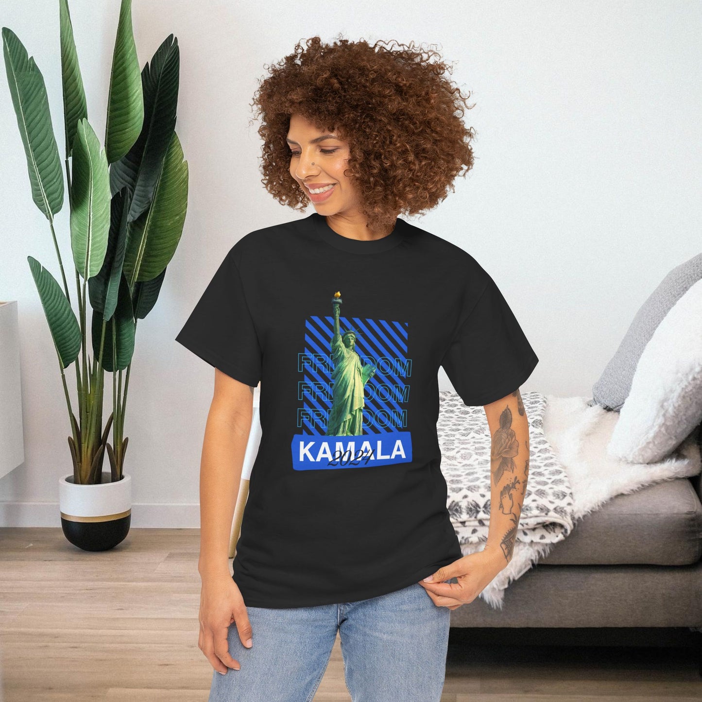 Statue of Liberty Kamala 2024 Freedom Shirt- Vote Blue T-Shirt- Democrat Presidential Election T-Shirt- Save Democracy Shirt