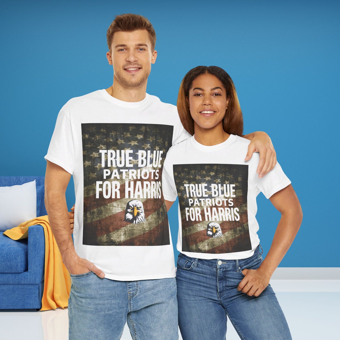 True Blue Patriots for Harris Shirt- Save Democracy Tee- Democrat Presidential Election T-Shirt