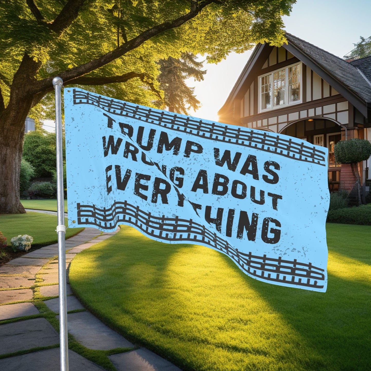 FDT Protest Flag Double Sided Anti Trump Was Wrong About Everything Resistance Political Yard Sign Anti-Fascism Activism Gear Outdoor Banner