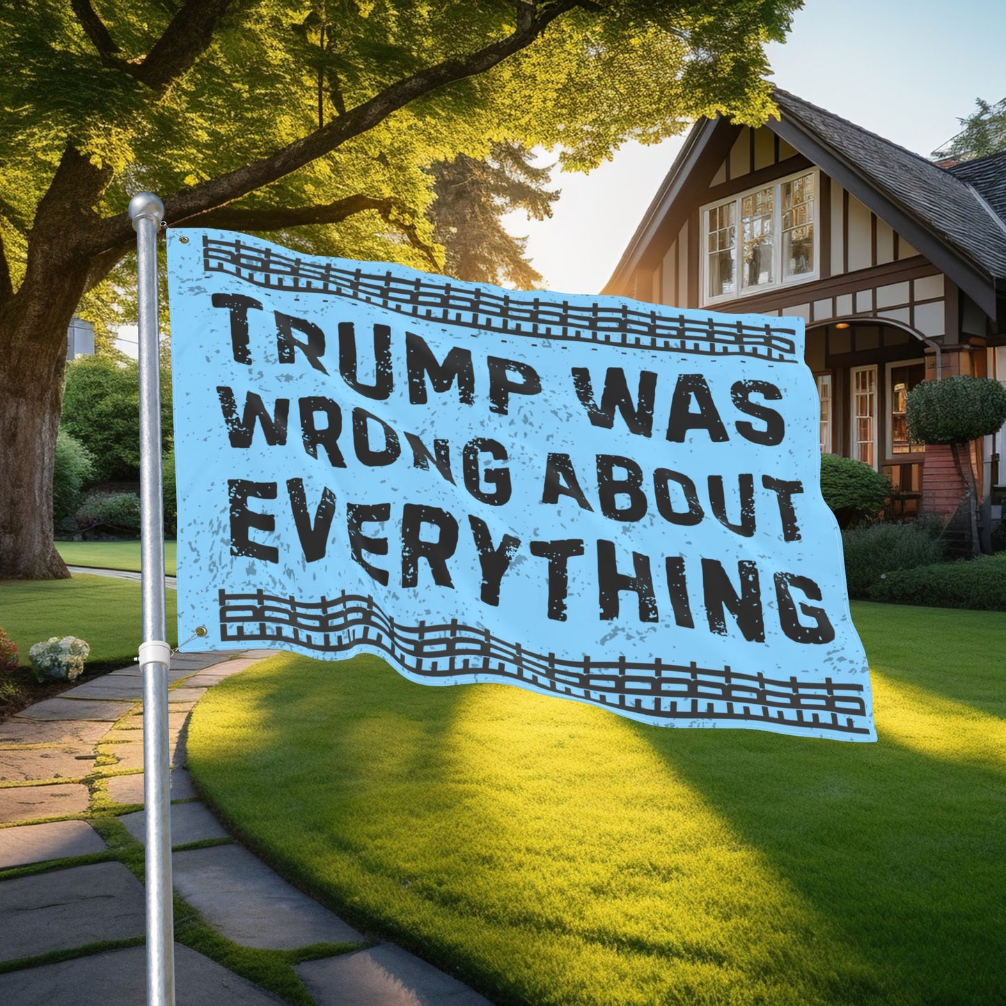 FDT Protest Flag Double Sided Anti Trump Was Wrong About Everything Resistance Political Yard Sign Anti-Fascism Activism Gear Outdoor Banner