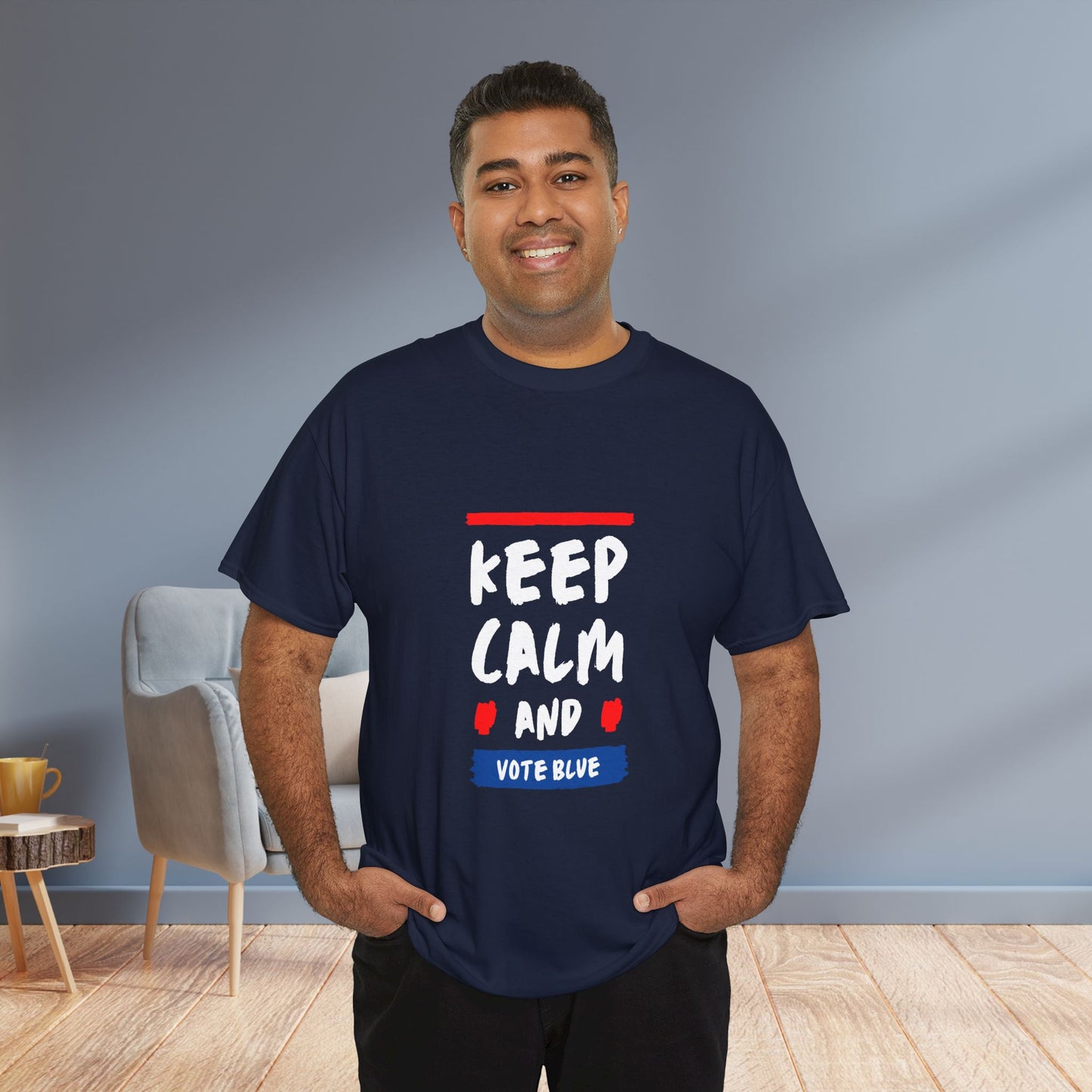 Keep Calm and Vote Blue Shirt- Save Democracy Tee- Democrat Presidential Election T-Shirt