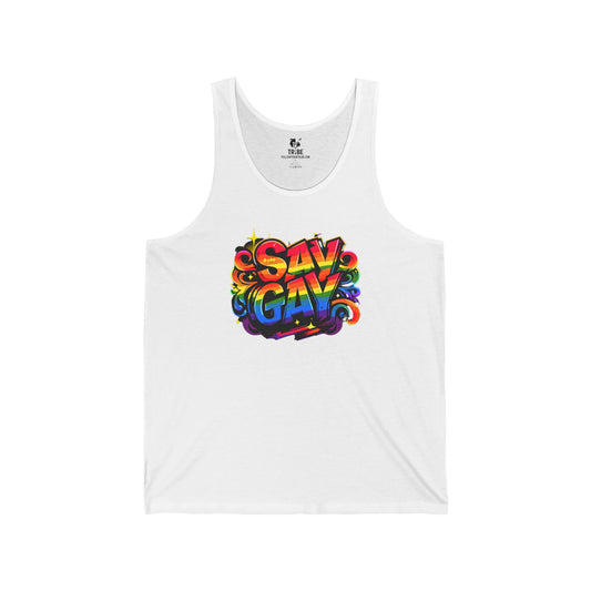 Say Gay Protest Tank Top LGBT Sleeveless Shirt Social Justice LGBTQ Tank LGBTQIA Top Queer Lesbian Bisexual Transgender Gay Pride Apparel