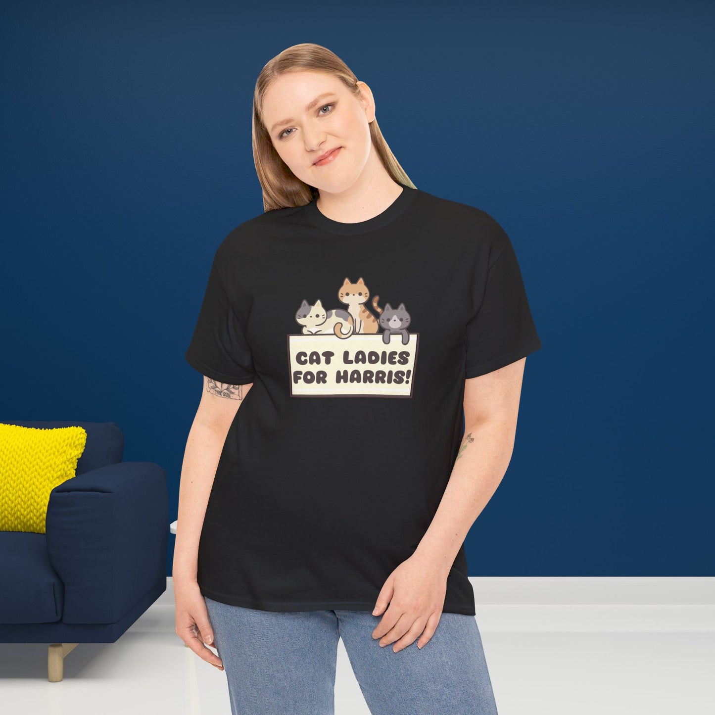 Cat Ladies for Harris Shirt- Cat Ladies Tee-  Witty Democrat Presidential Election T-Shirt