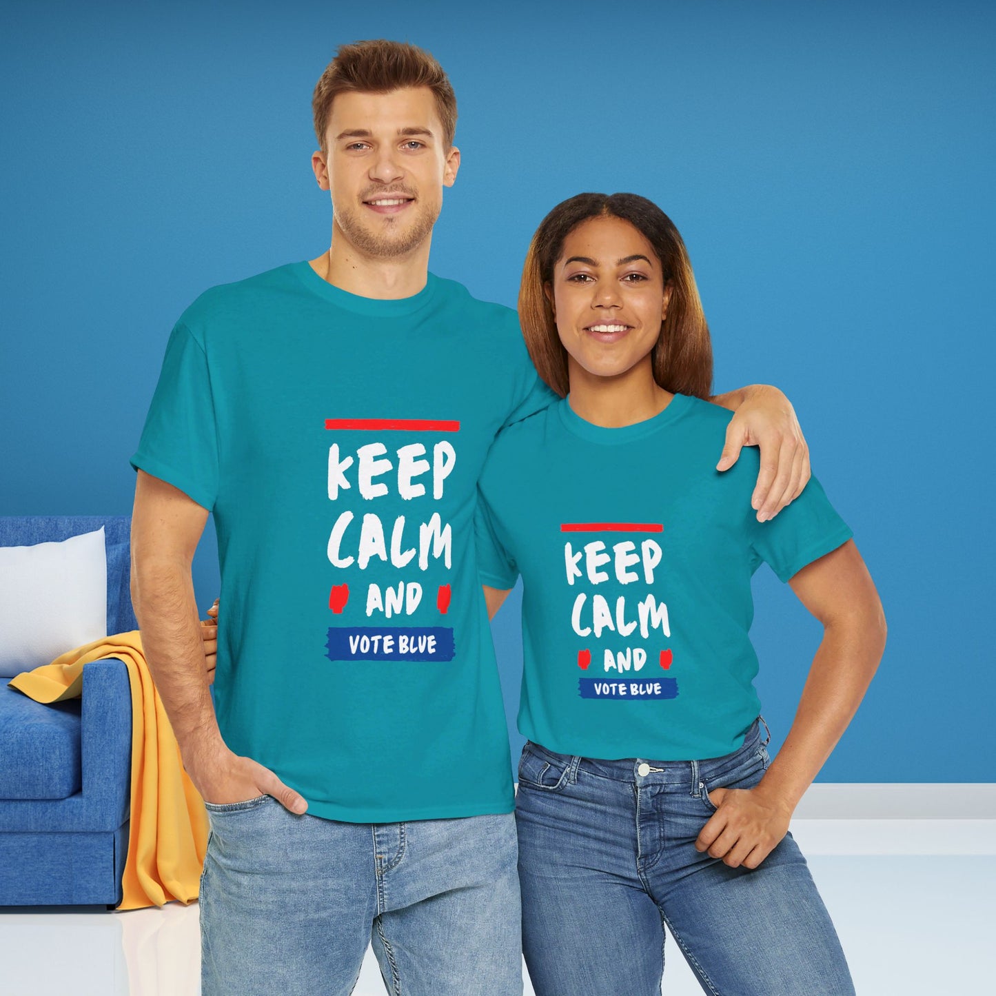 Keep Calm and Vote Blue Shirt- Save Democracy Tee- Democrat Presidential Election T-Shirt