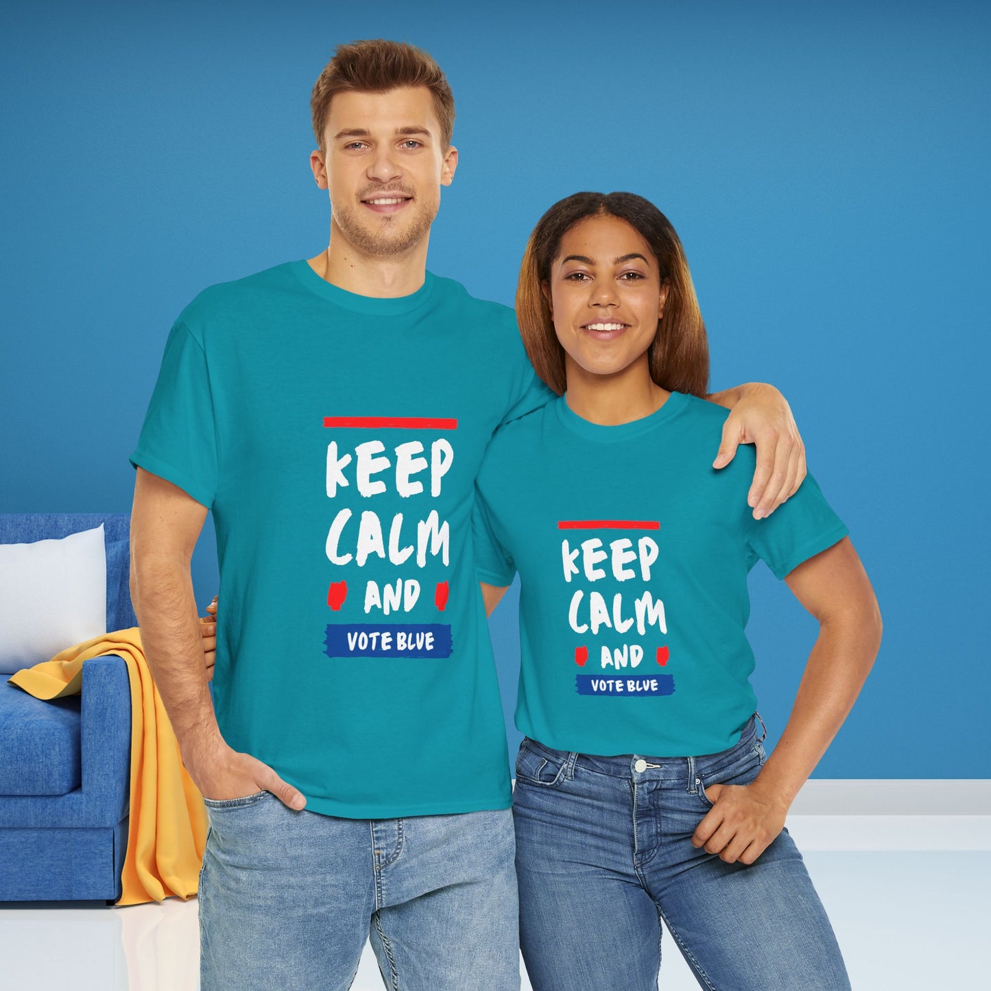 Keep Calm and Vote Blue Shirt- Save Democracy Tee- Democrat Presidential Election T-Shirt