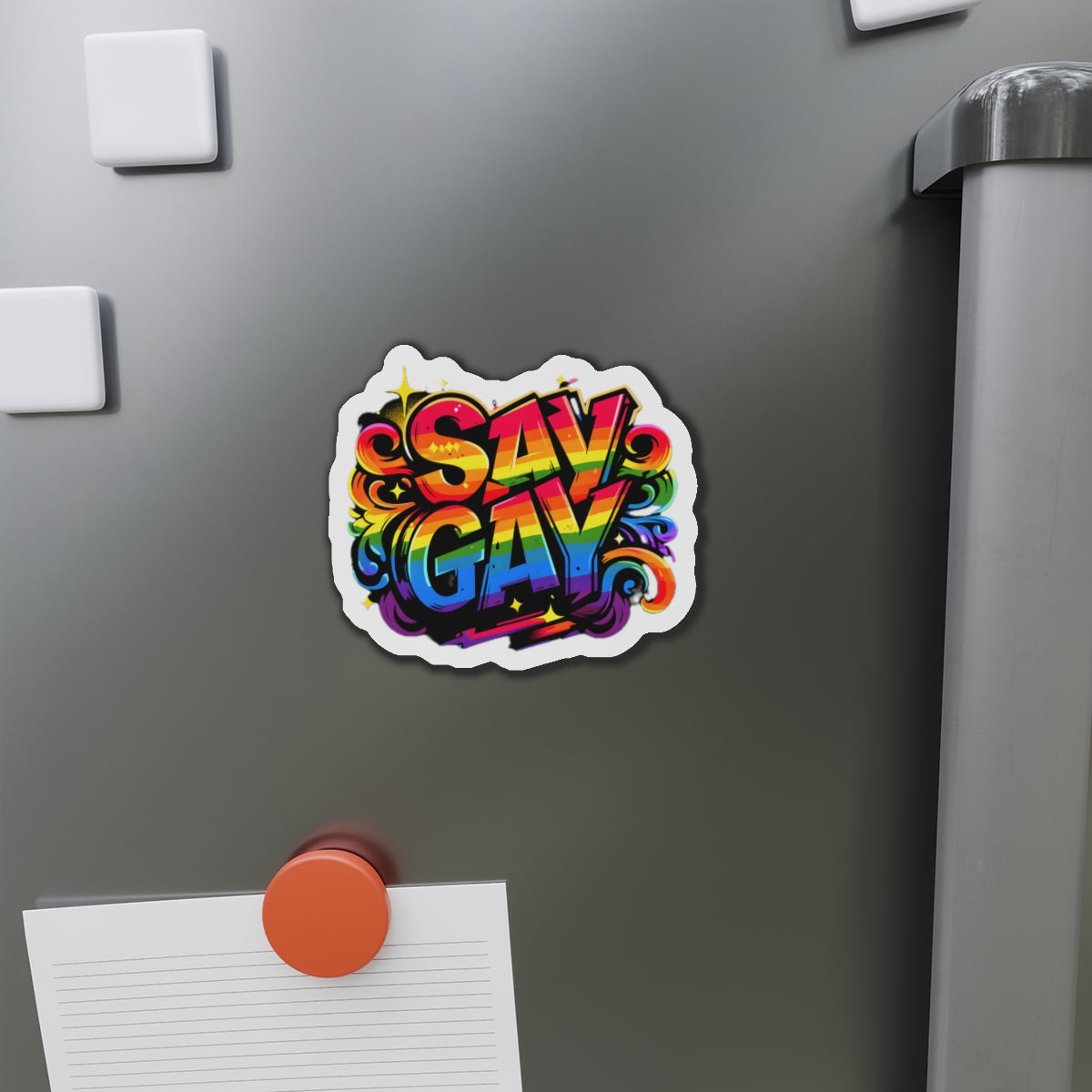 Just Say Gay LGBT Car Magnet for Fridge LGBTQ Magnetic Sign Queer Lesbian Bisexual Transgender Gay Pride Merch LGBTQIA Political Decal