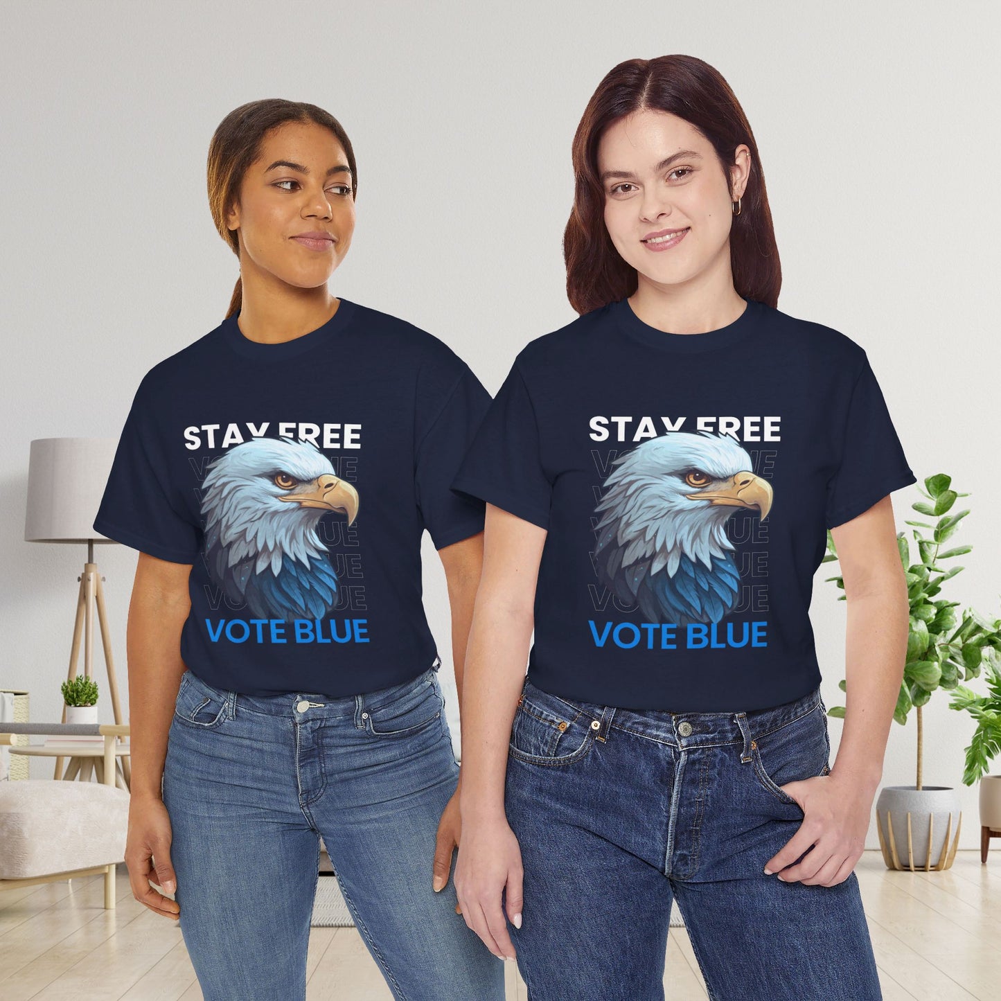 Stay Free Vote Blue Shirt- Freedom Tee-  Democrat Presidential Election T-Shirt