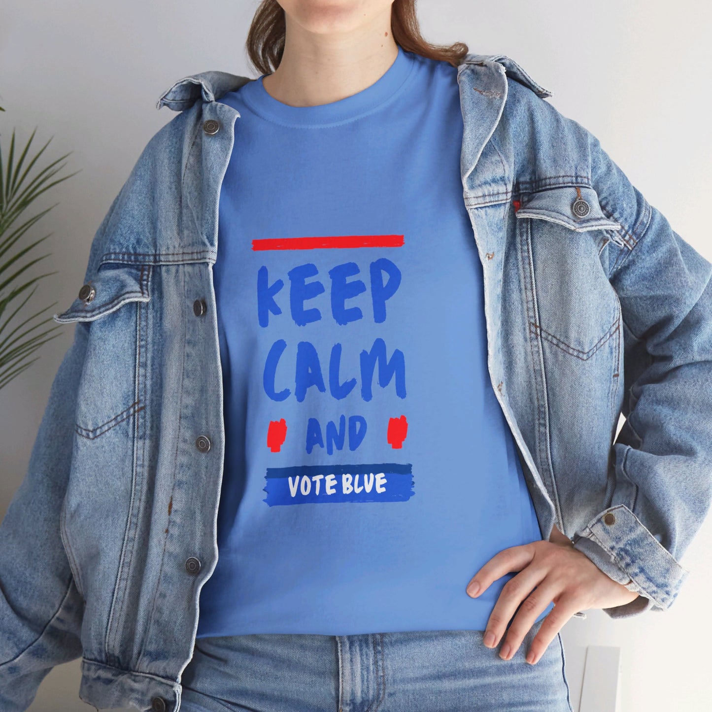 Keep Calm and Vote Blue Shirt- Save Democracy Tee- Democrat Presidential Election T-Shirt