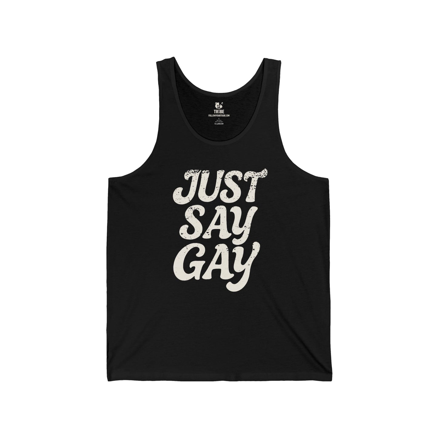 Just Say Gay Protest Tank Top Social Justice Shirt LGBTQ Tank Anti-Fascism Gear Resist Top Queer Gay Lesbian Bisexual Transgender Apparel